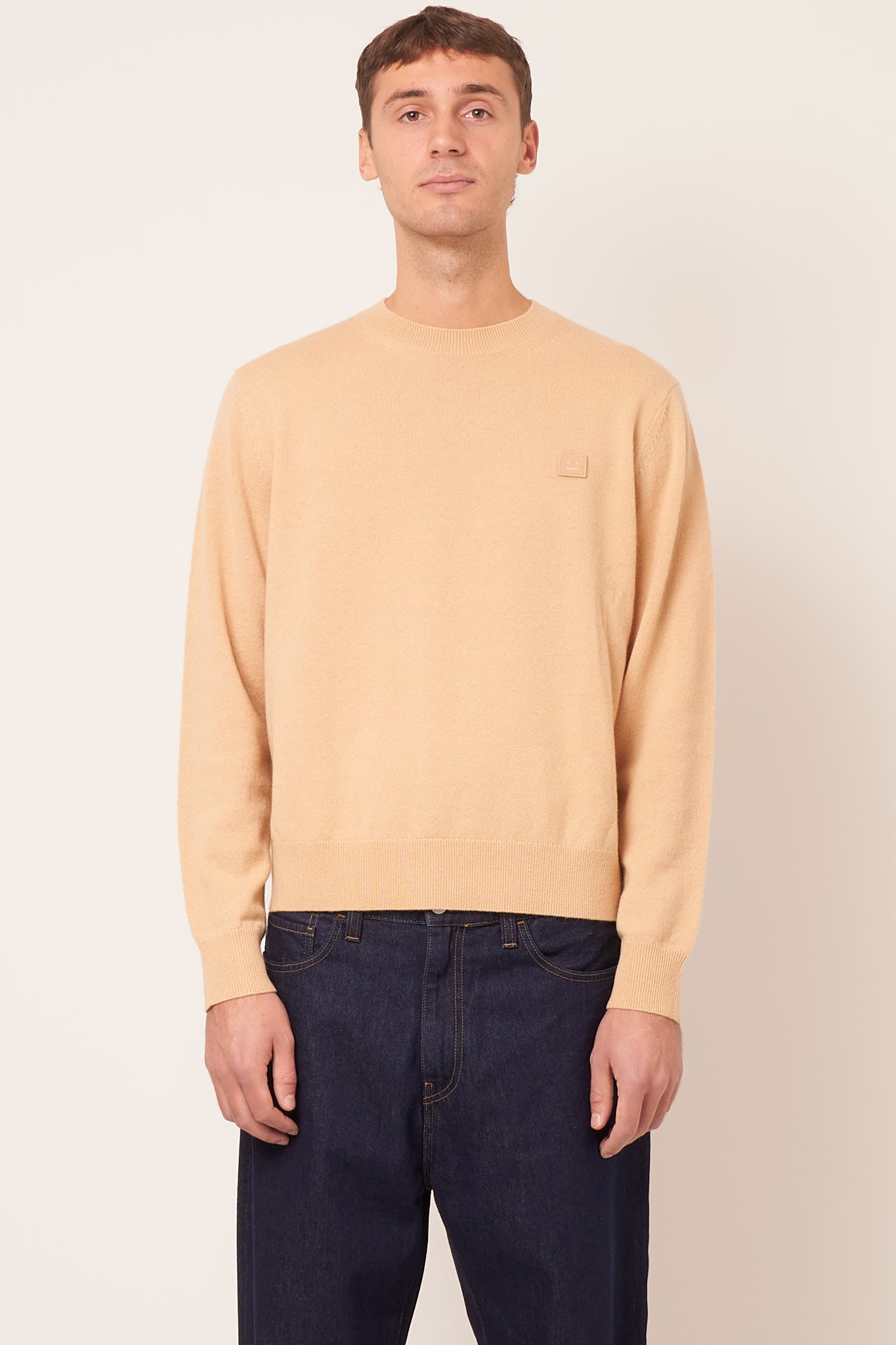 Crew Neck Knit Jumper Biscuit Melange