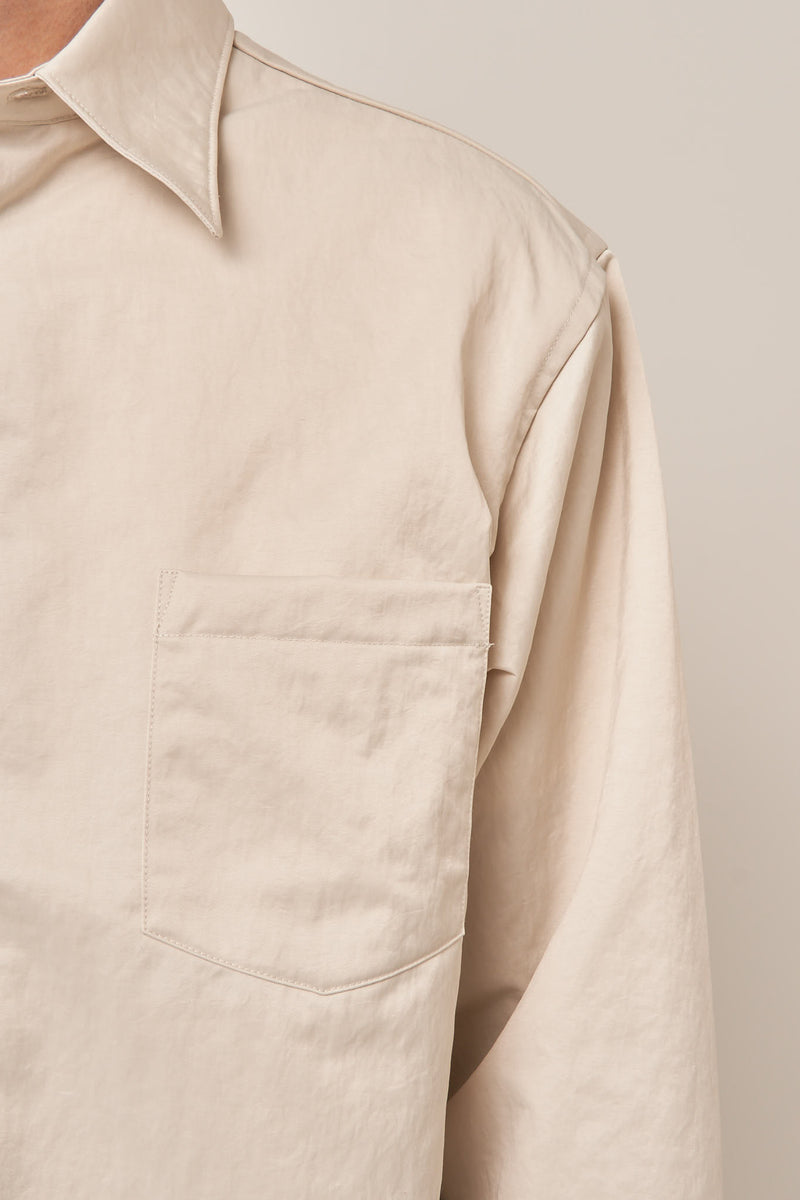 Nylon Pocket Shirt Ivory White