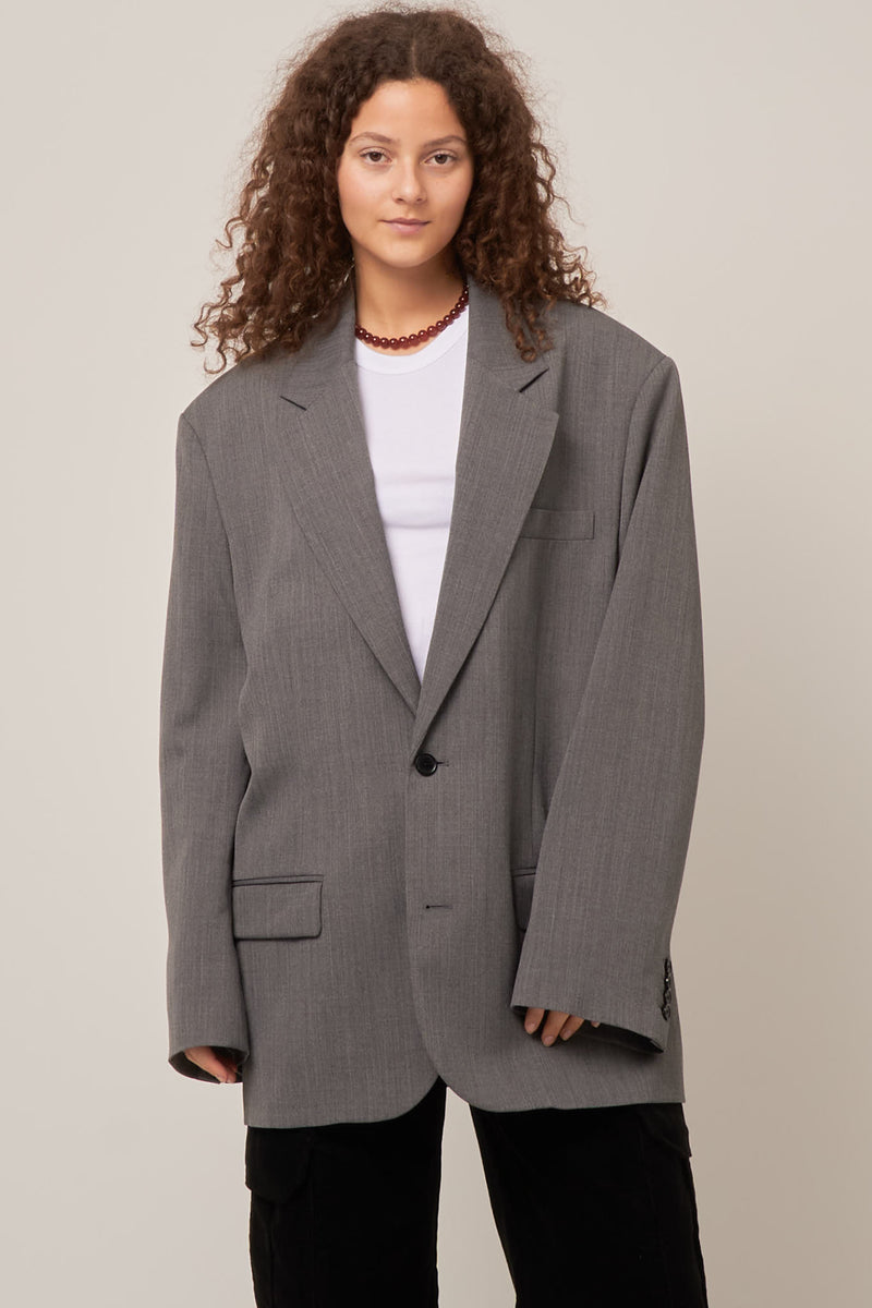Relaxed Suit Jacket Grey Melange