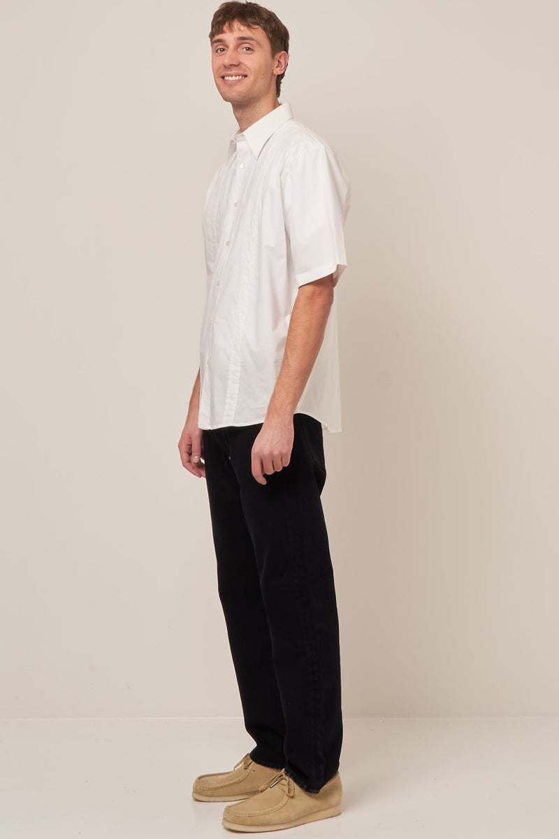 Short Sleeve Button-Up Shirt White
