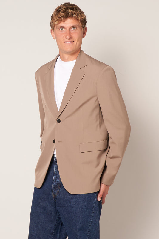 Single Breasted Suit Jacket Mud Grey