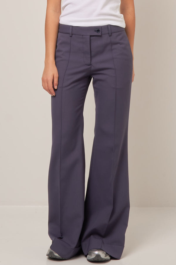 Tailored Flared Trousers Mid Blue