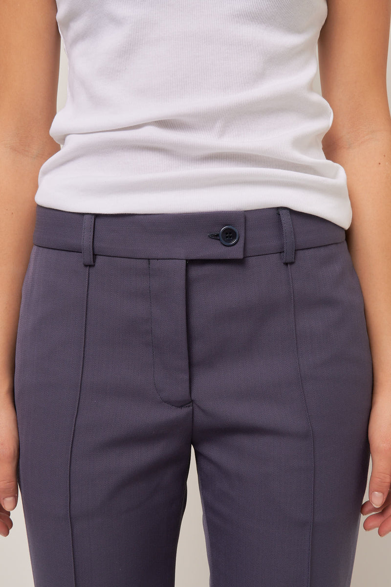 Tailored Flared Trousers Mid Blue