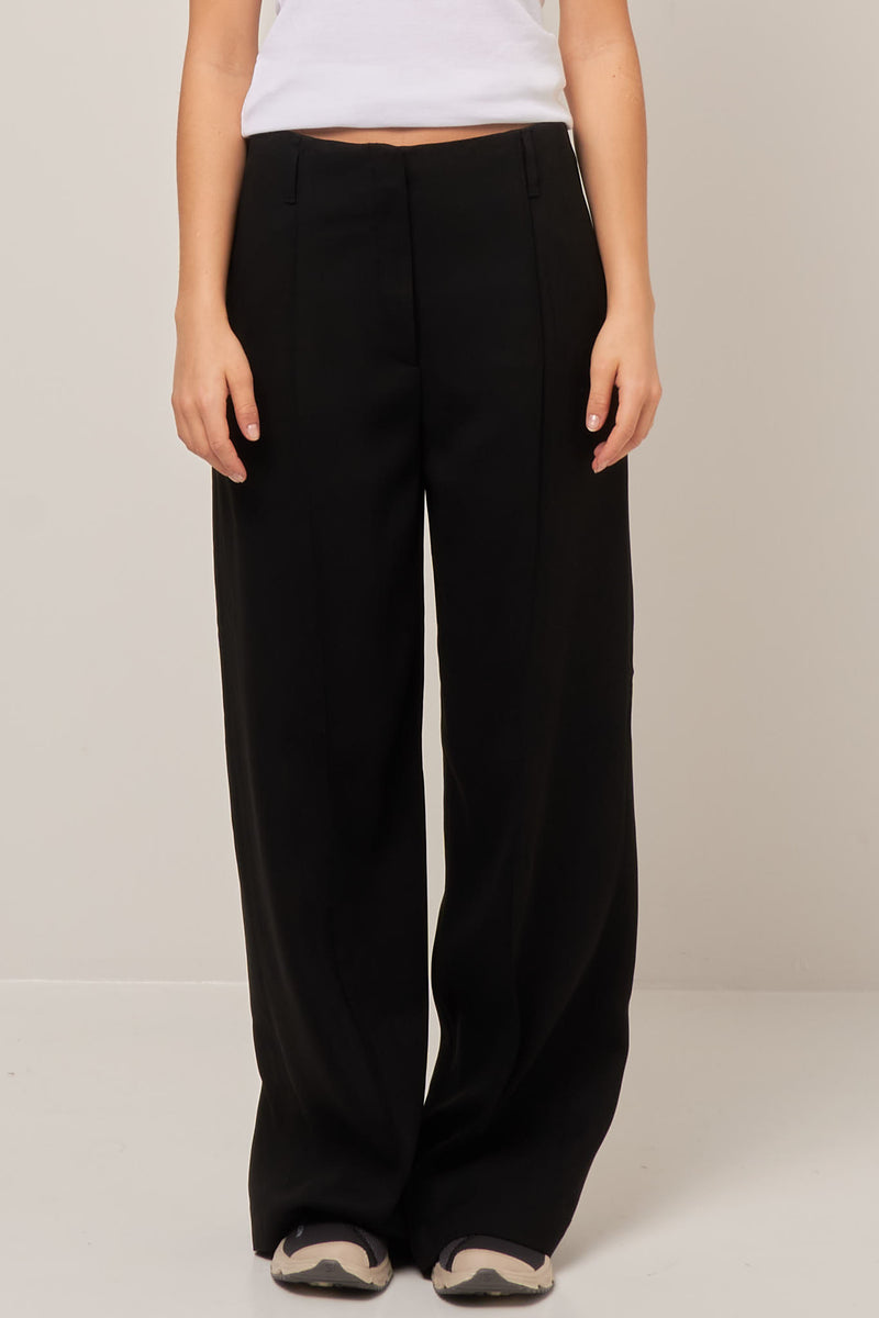 Tailored Wool Blend Trousers Black