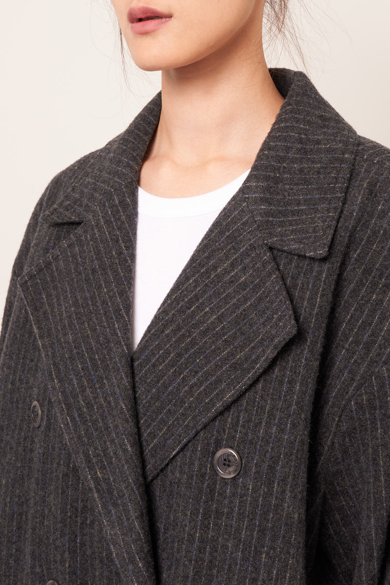 Dopabay Coat Grey/Blue Stripes