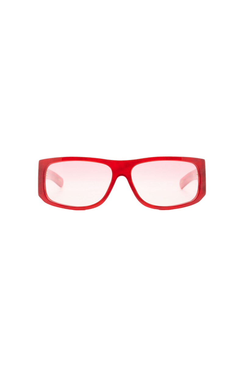 April Shimmery Red Horn/Pink Gradient Lens