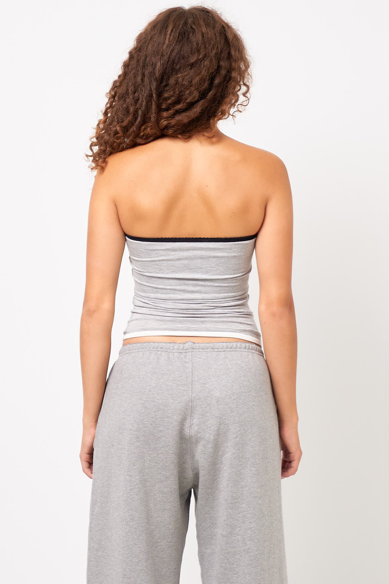 Bandeau Top Black/Light Grey/Ivory