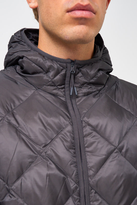 Base L/S Down Hooded Jacket Charcoal Black