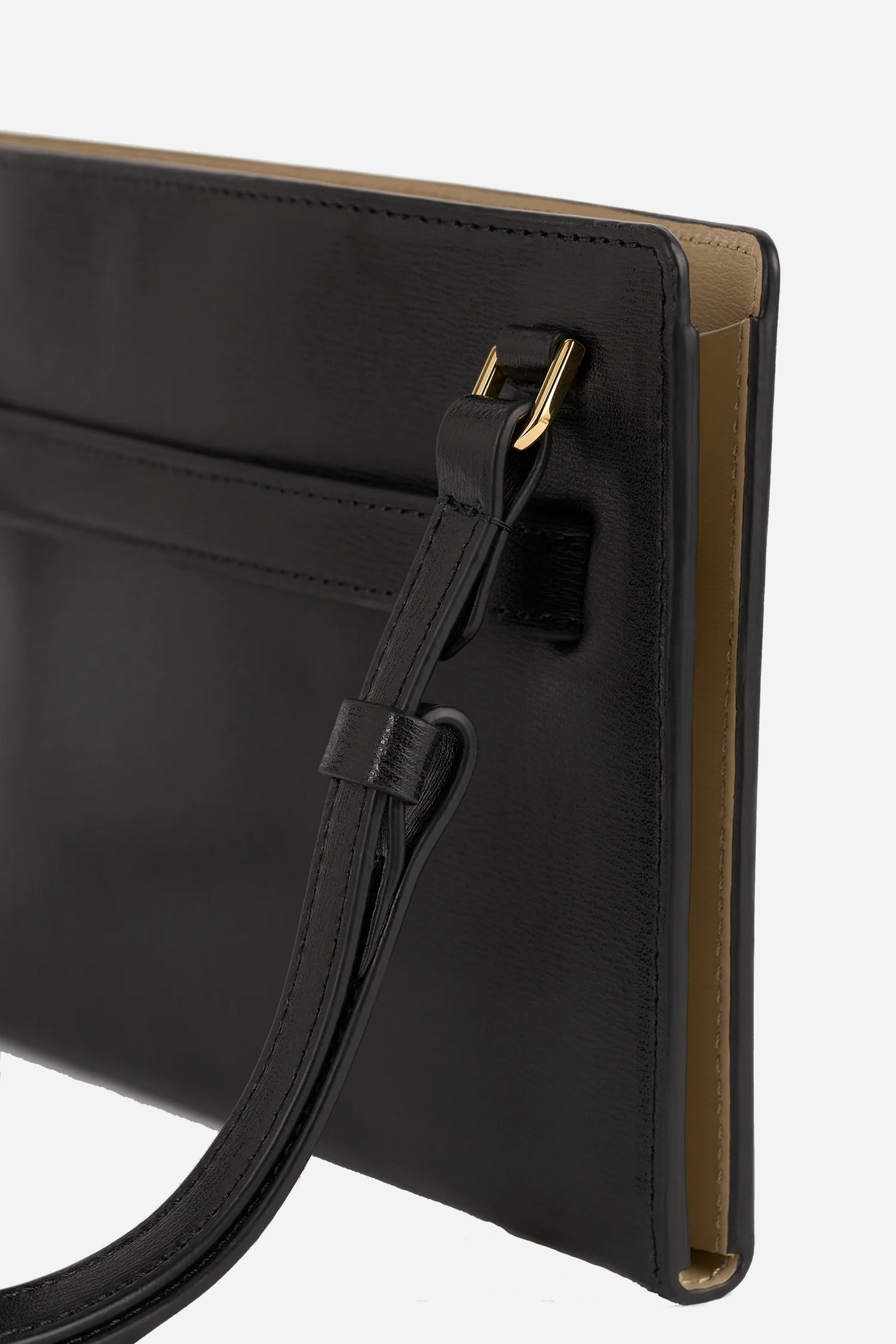 Belted Leather Crossbody Black