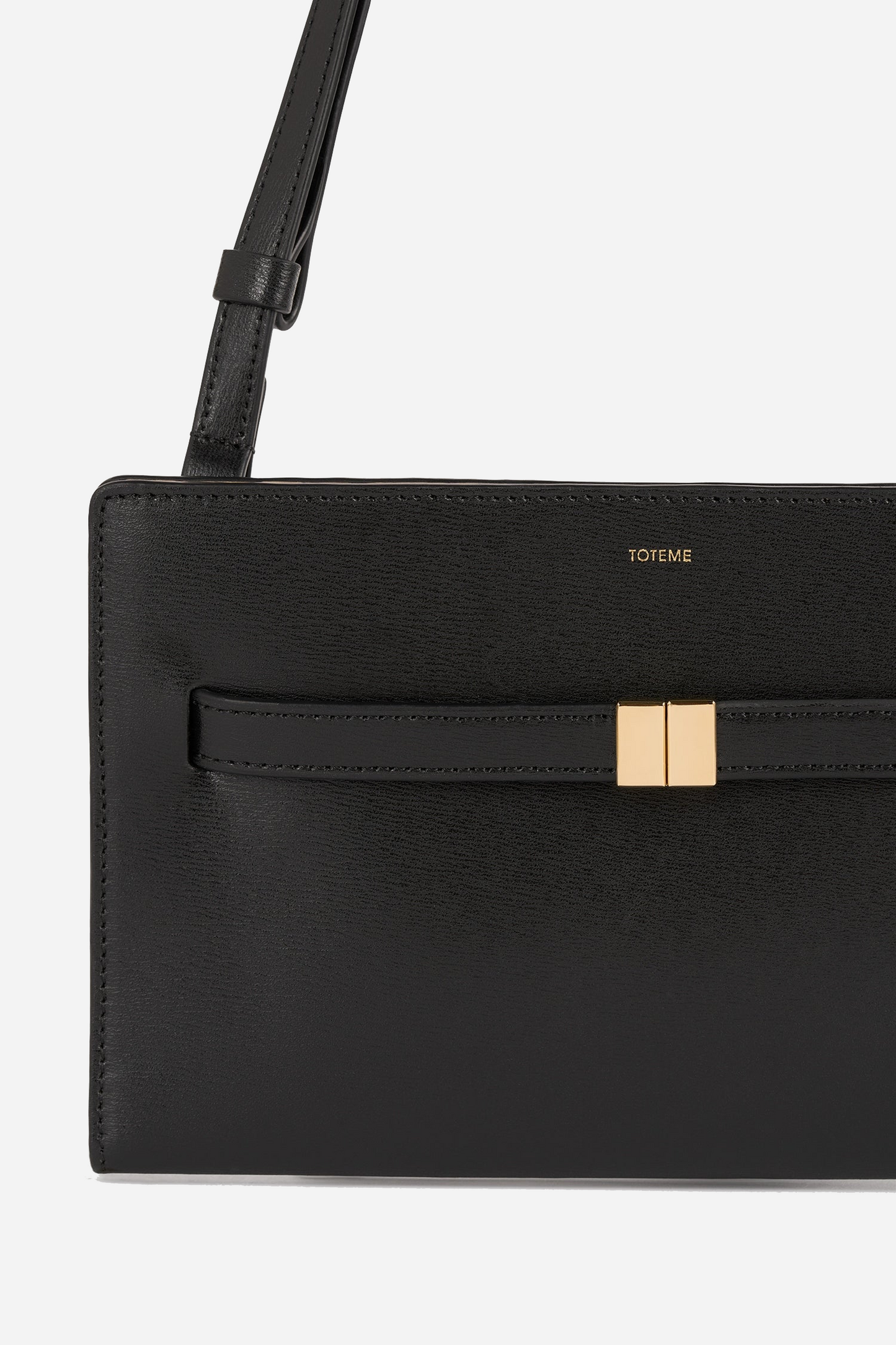 Belted Leather Crossbody Black