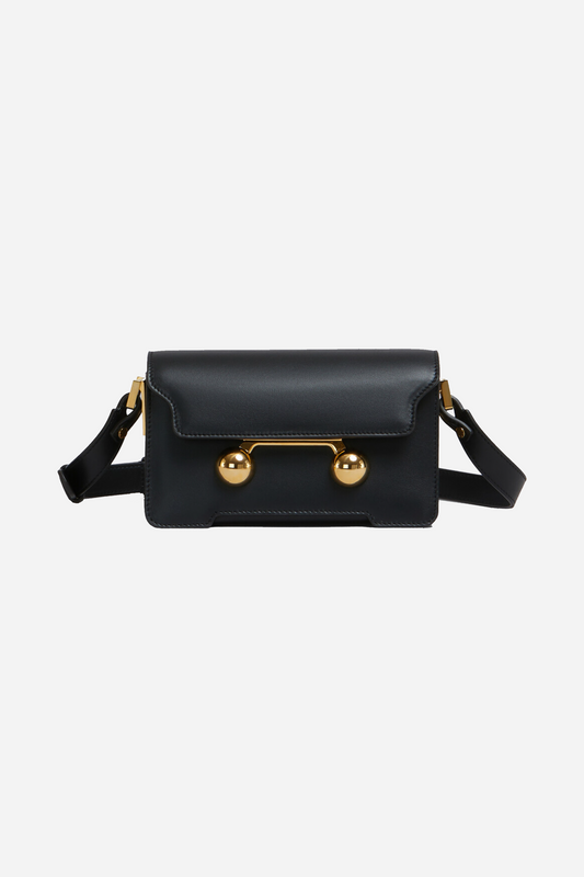 Trunkaroo Leather Mini Shoulder Bag Black