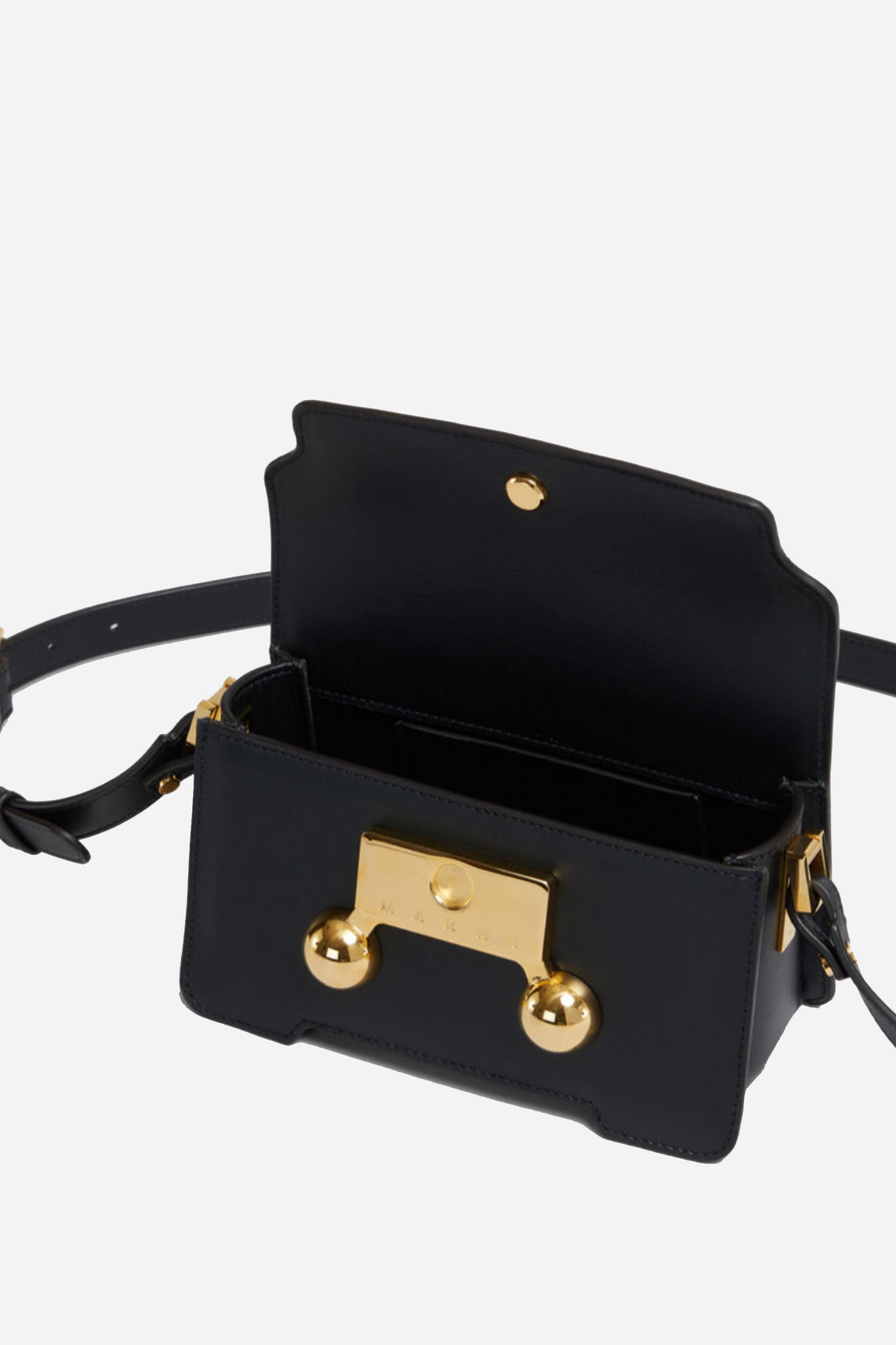 Trunkaroo Leather Mini Shoulder Bag Black