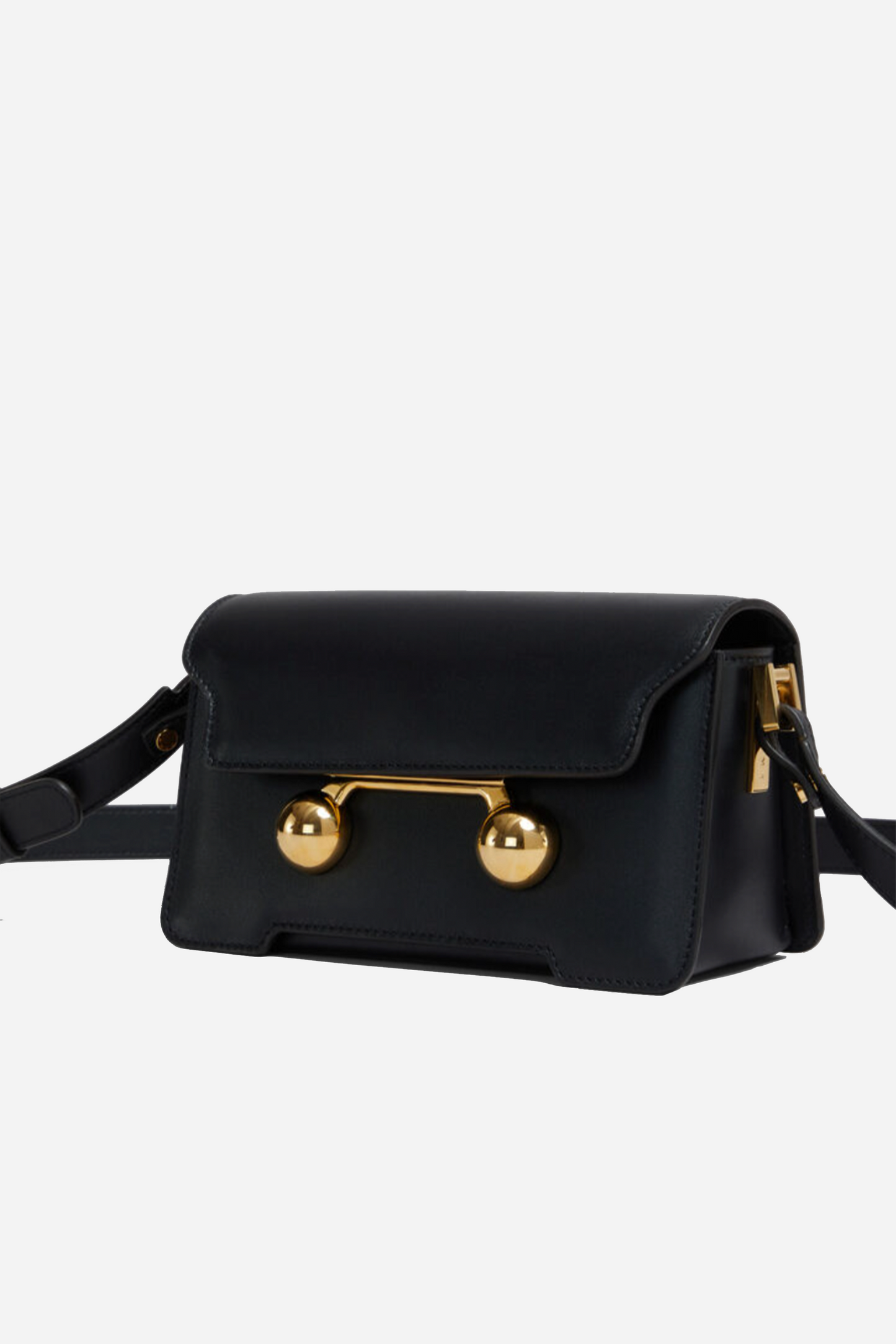 Trunkaroo Leather Mini Shoulder Bag Black