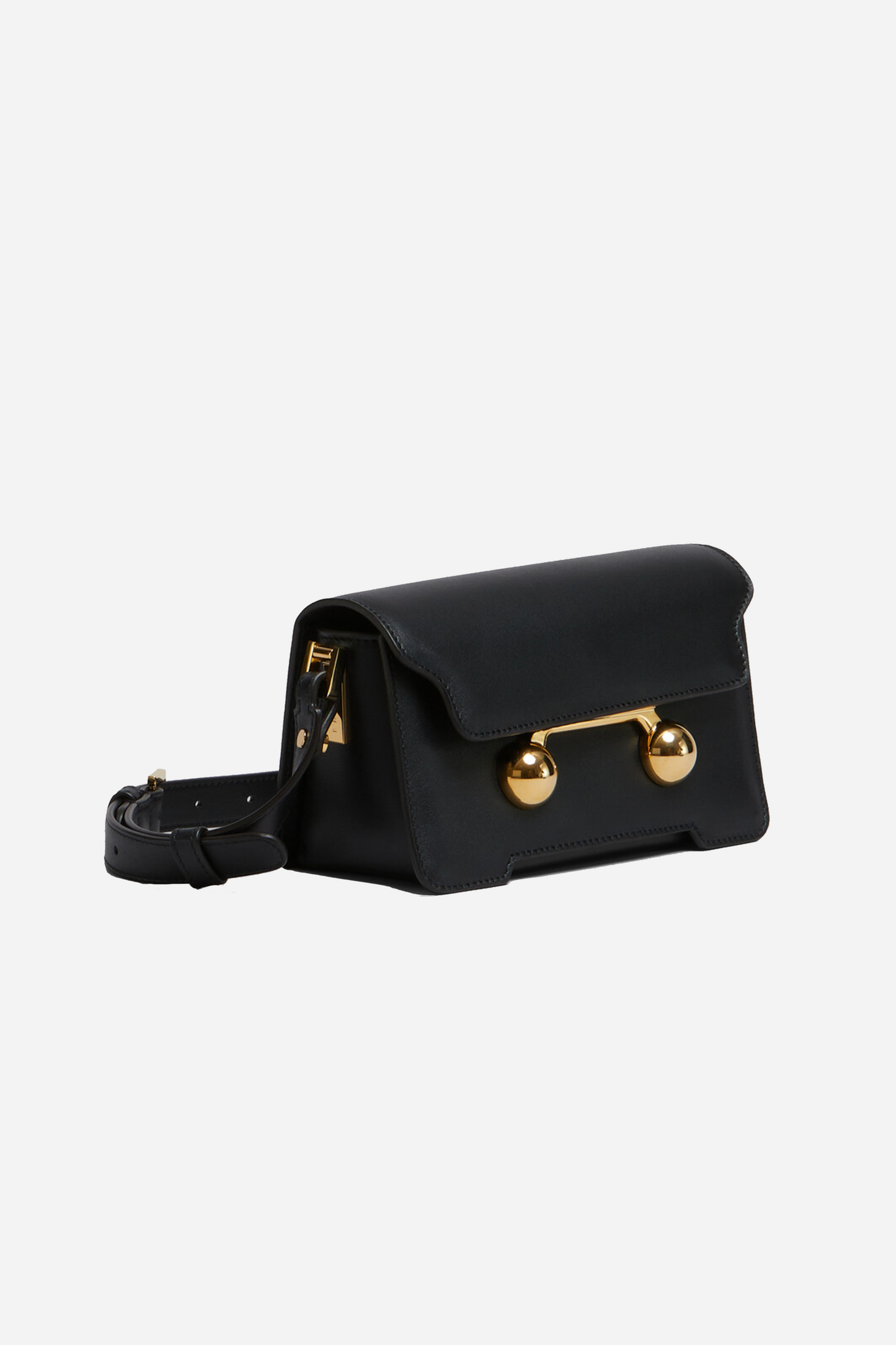 Trunkaroo Leather Mini Shoulder Bag Black