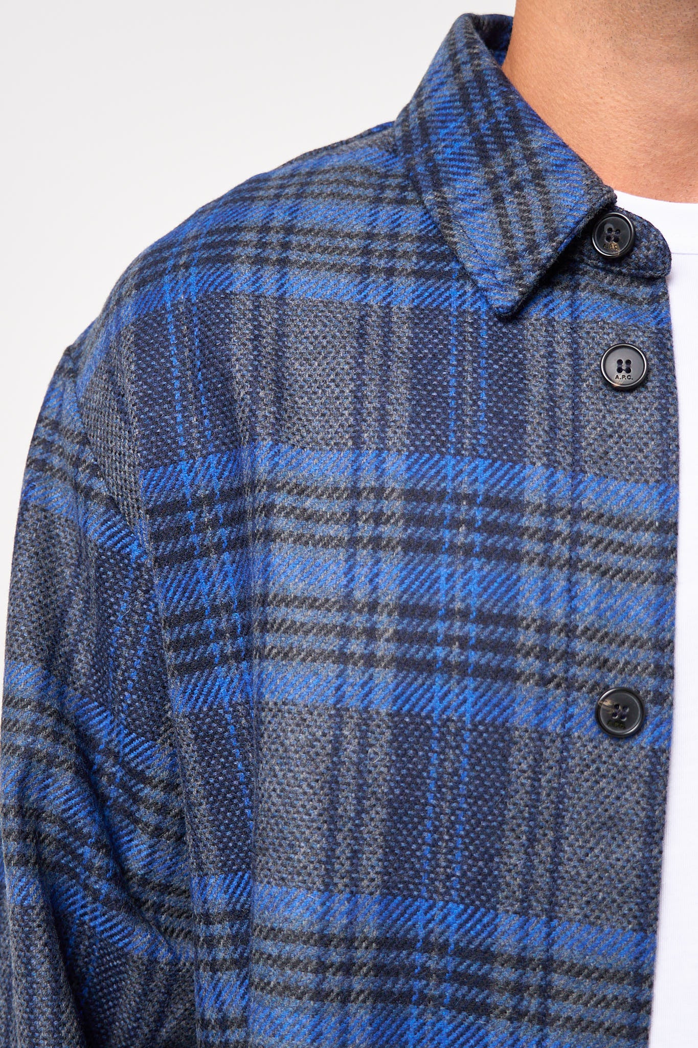 Bobby Overshirt Heather Grey/Blue