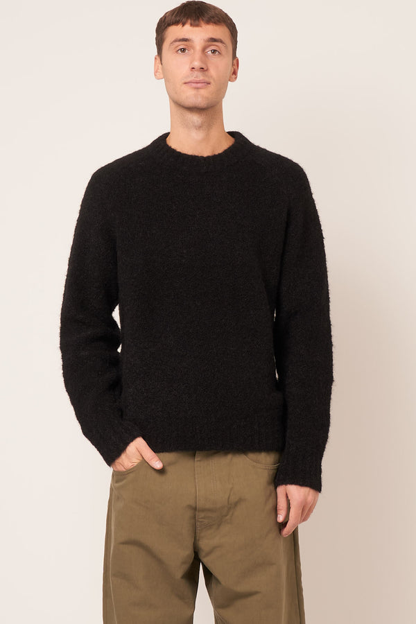 Bouclé Crew Sweater Black