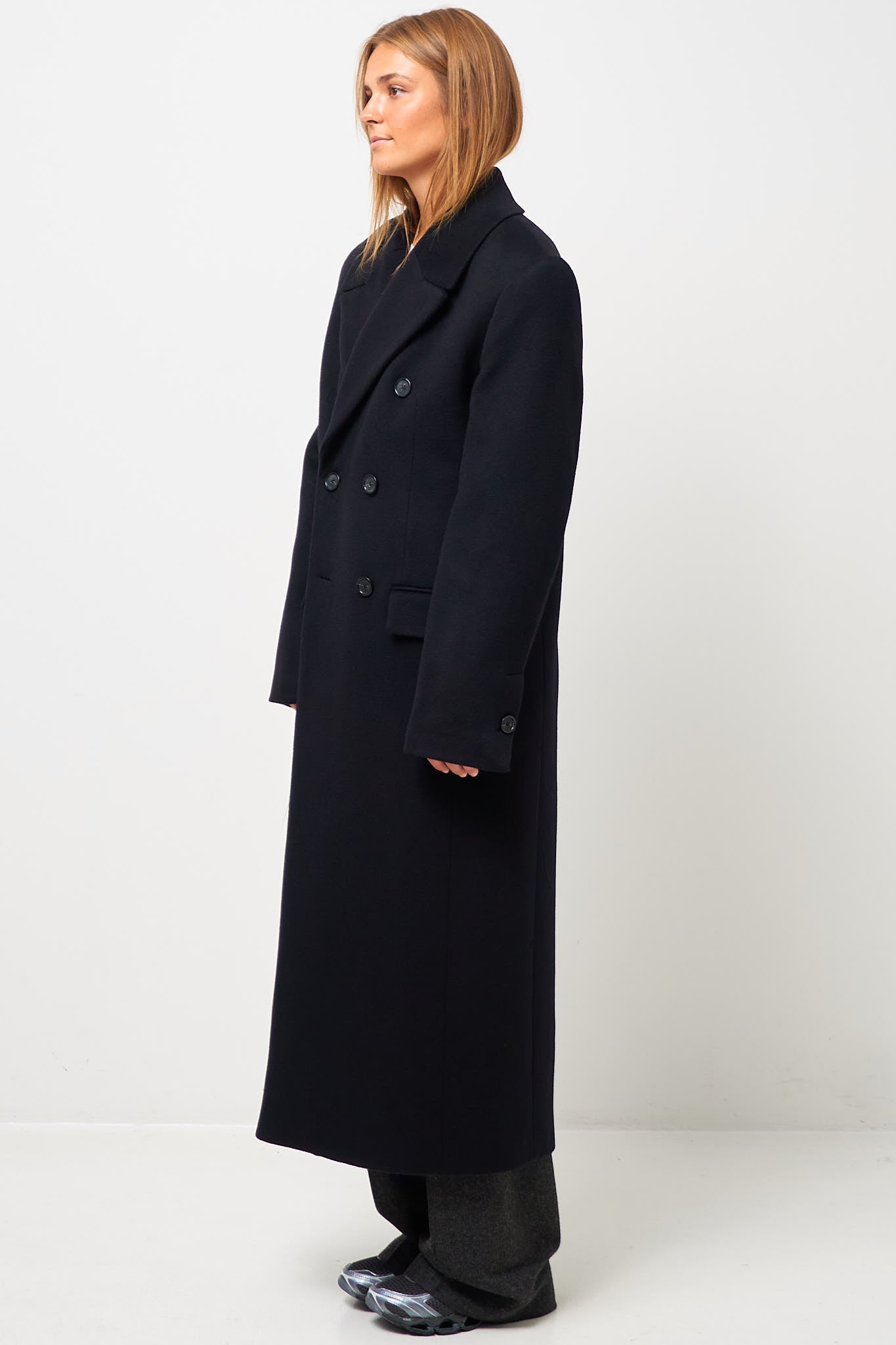 Broad Cashmere Coat Black