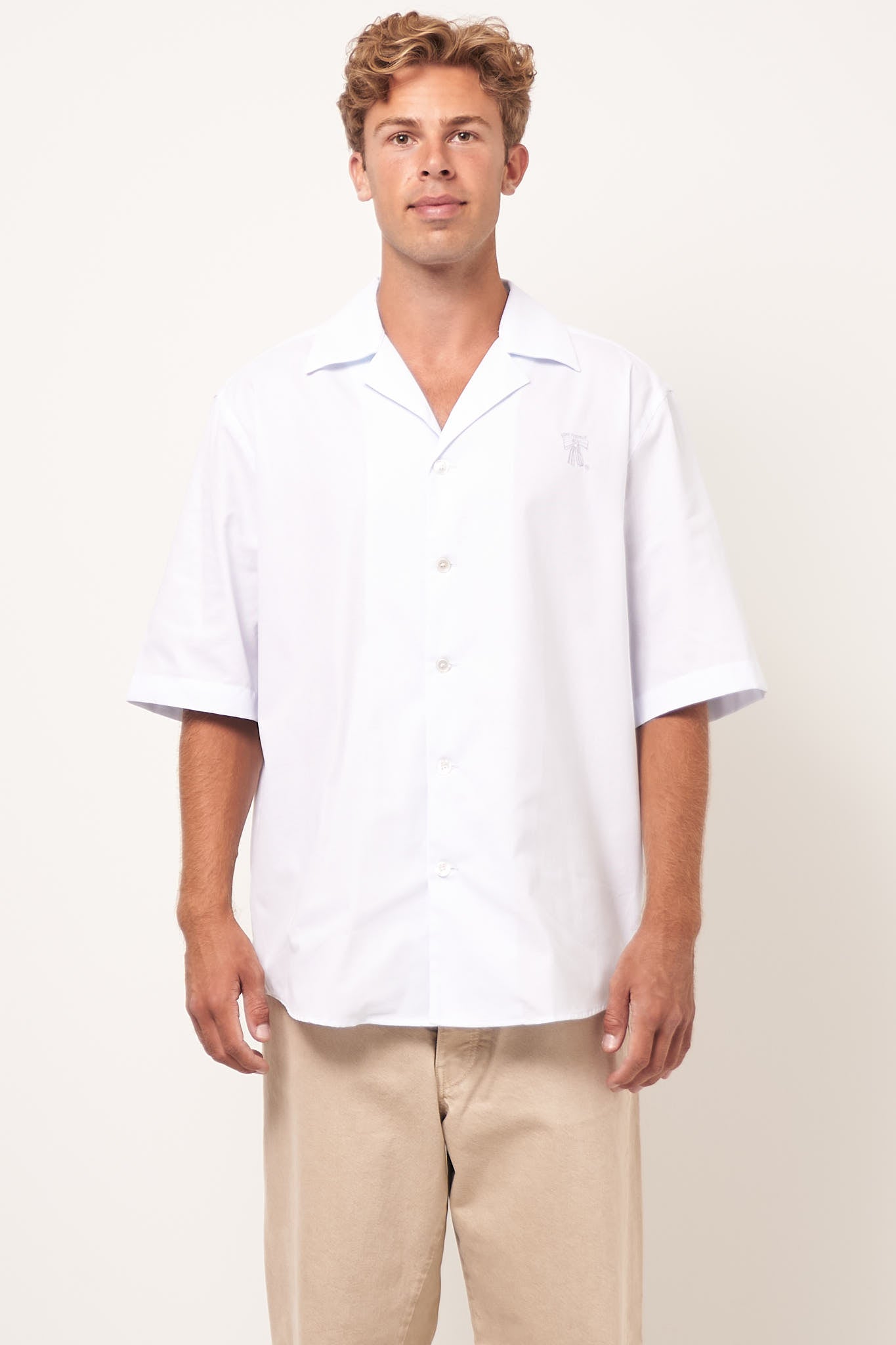 Button-Up Short Sleeve Shirt Light Blue