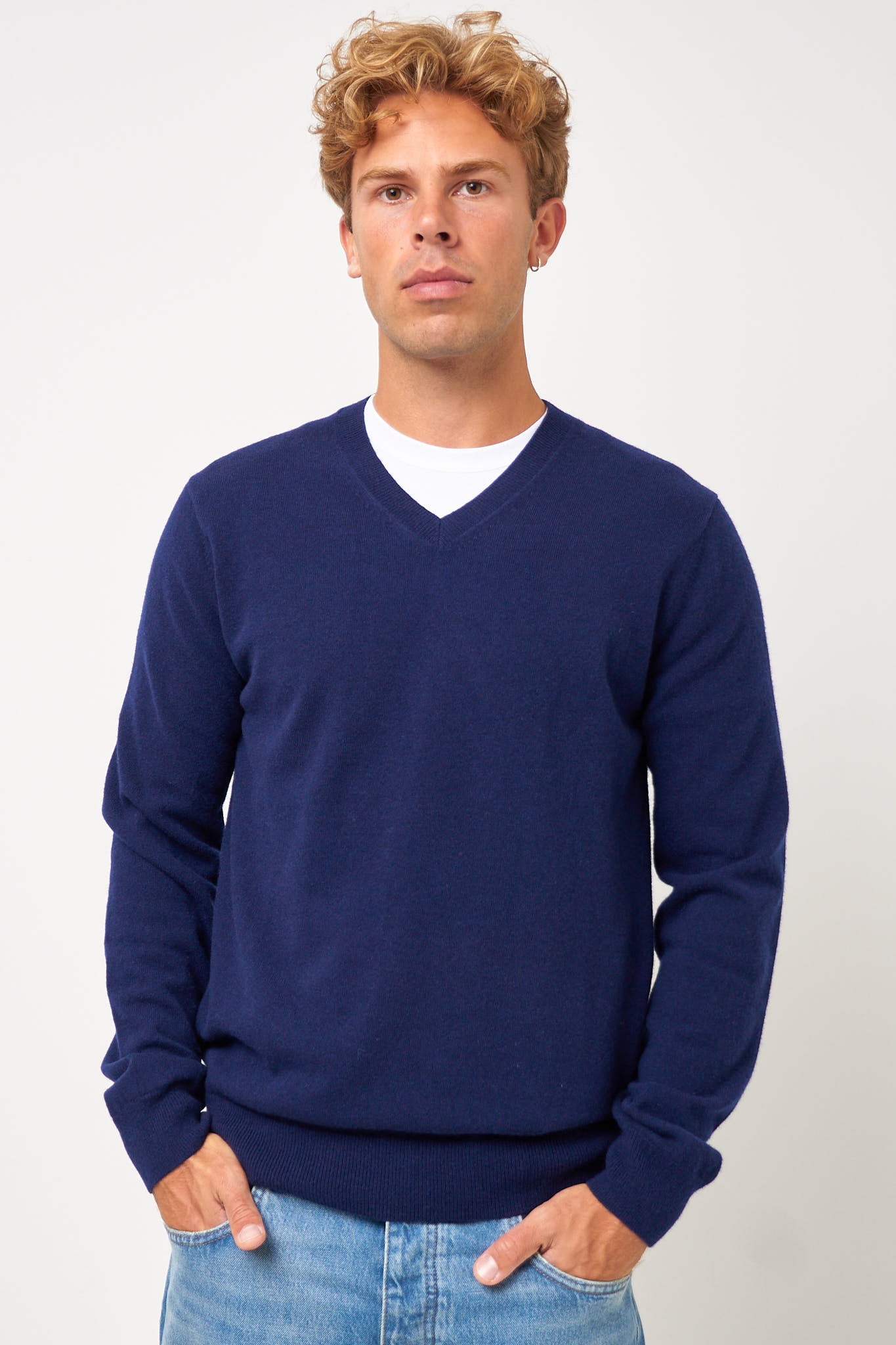 CDG V-Neck Pullover Navy