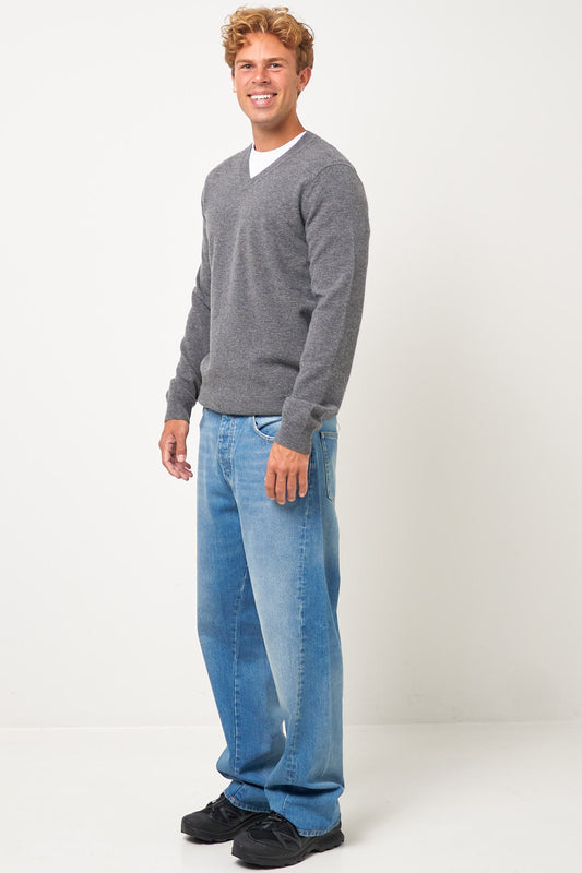 CDG V-Neck Pullover Top Grey