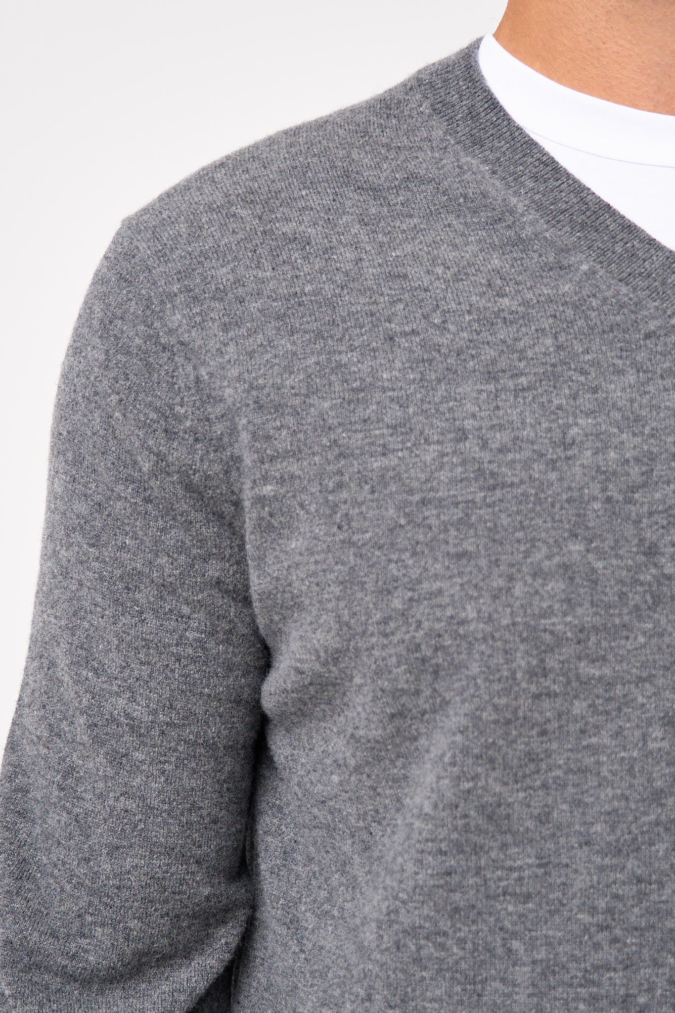 CDG V-Neck Pullover Top Grey