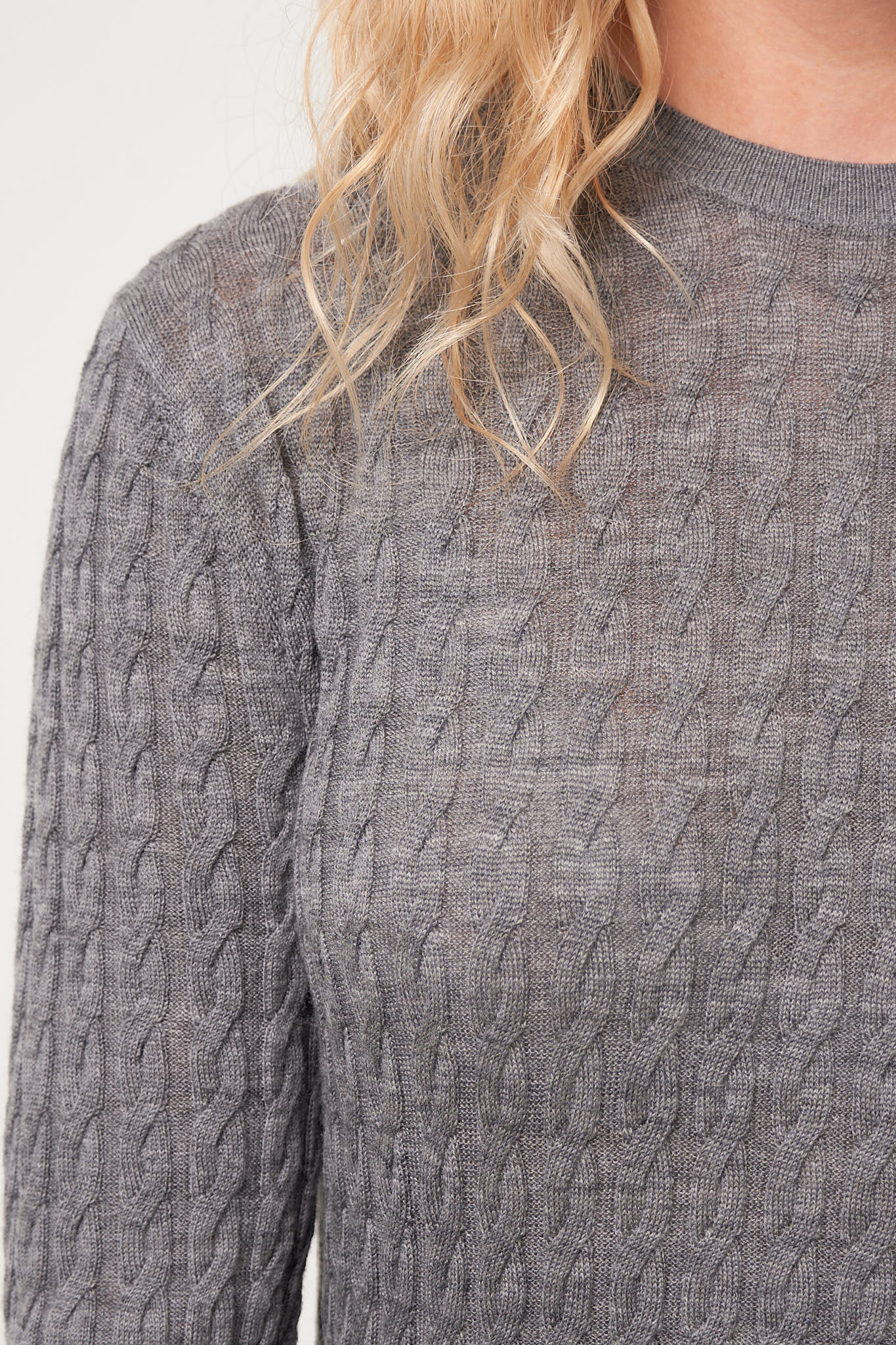 Cable Knit Dress Grey Melange