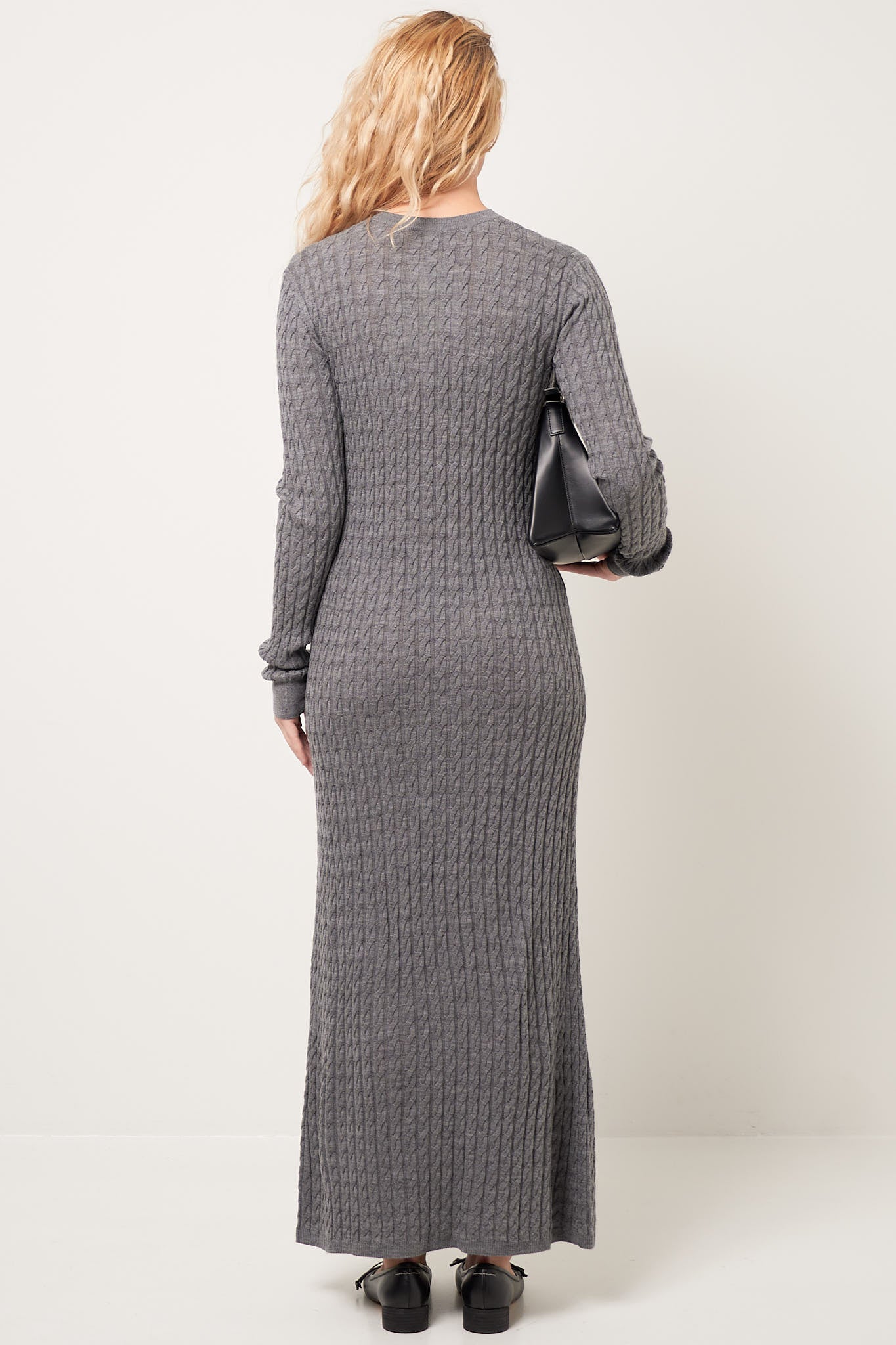 Cable Knit Dress Grey Melange