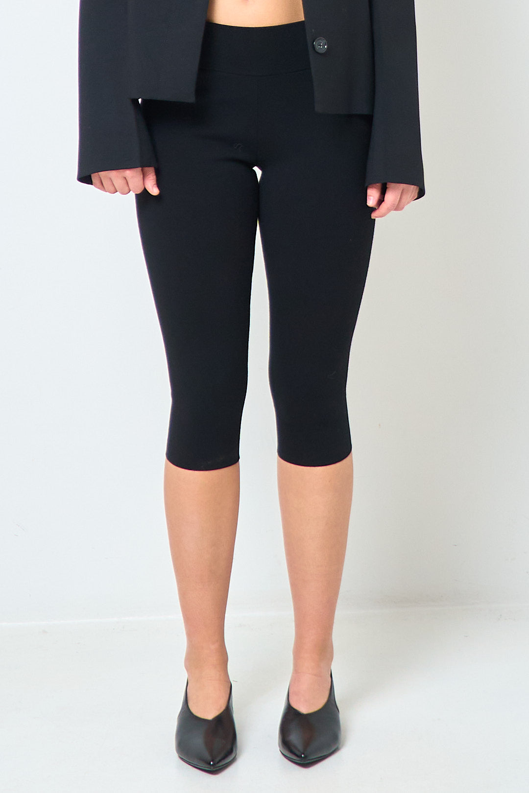 Capri Knit Leggings Black