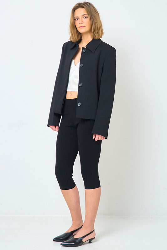 Capri Knit Leggings Black