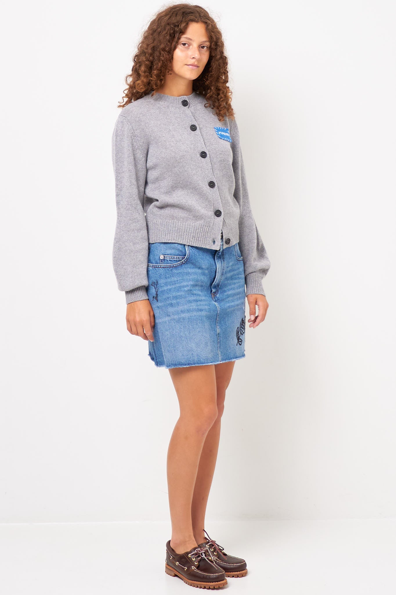 Cashmere Logo Patch Grey Melange