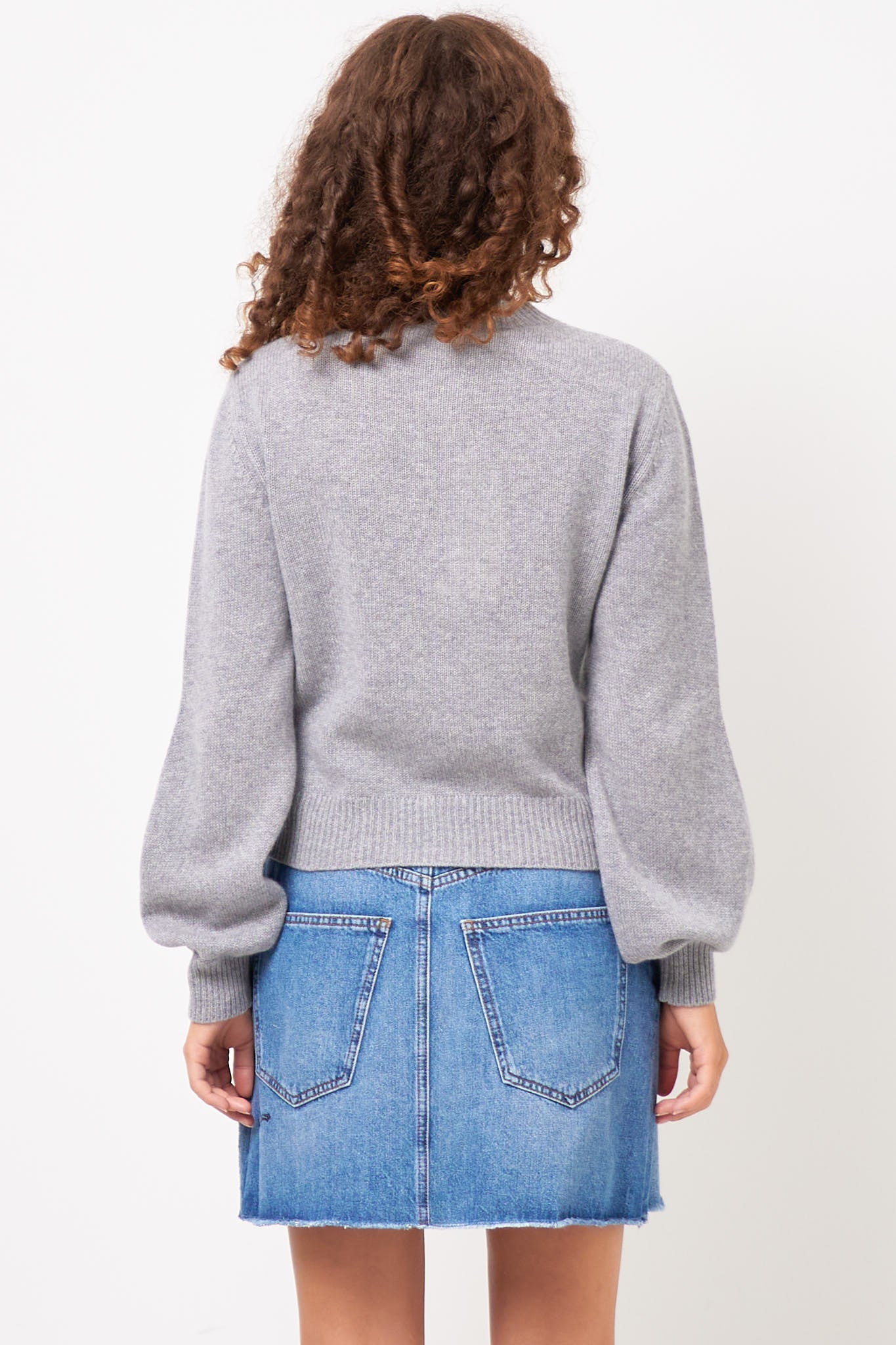 Cashmere Logo Patch Grey Melange