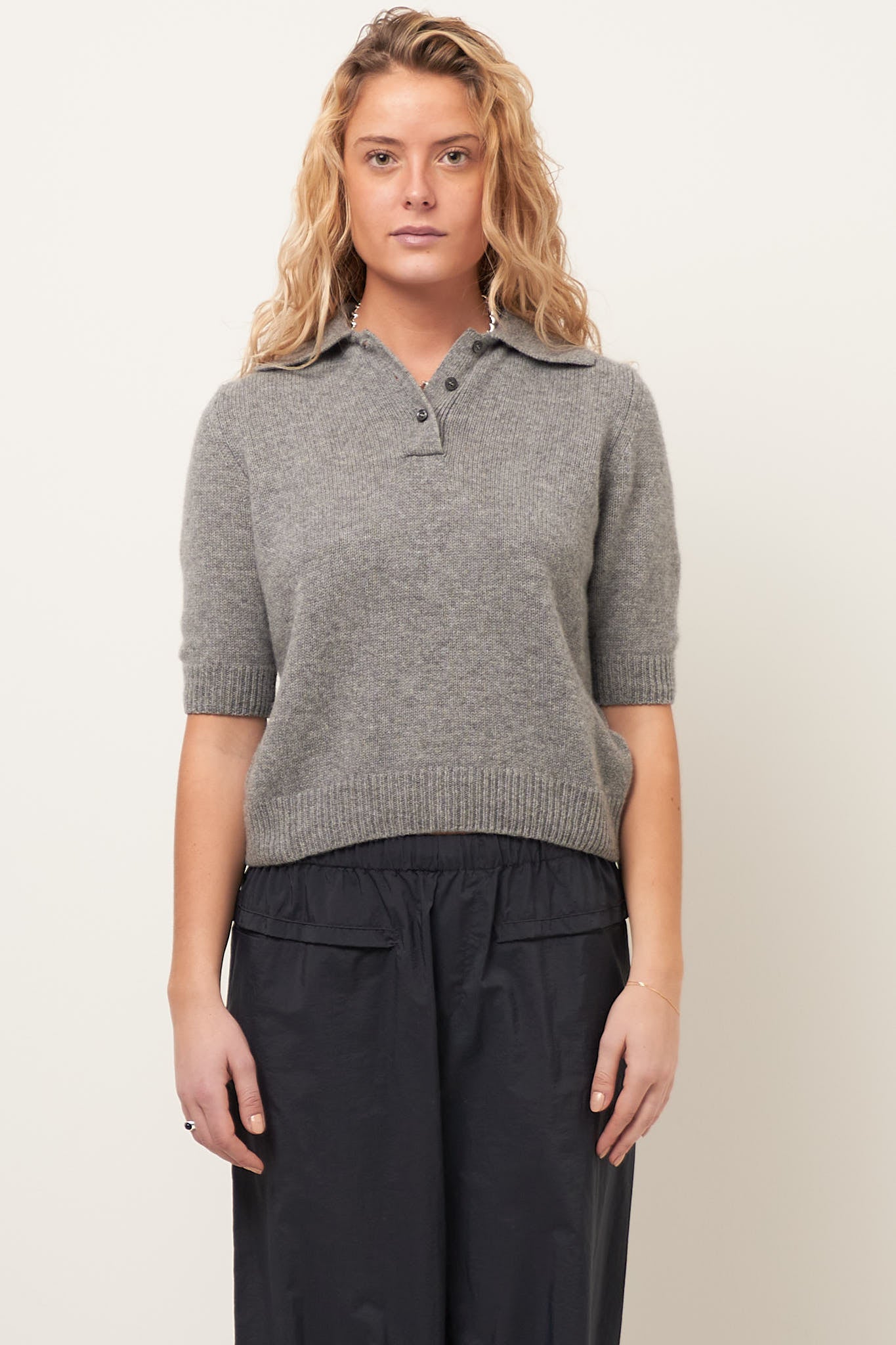 Cecilie Cashmere Polo City Grey