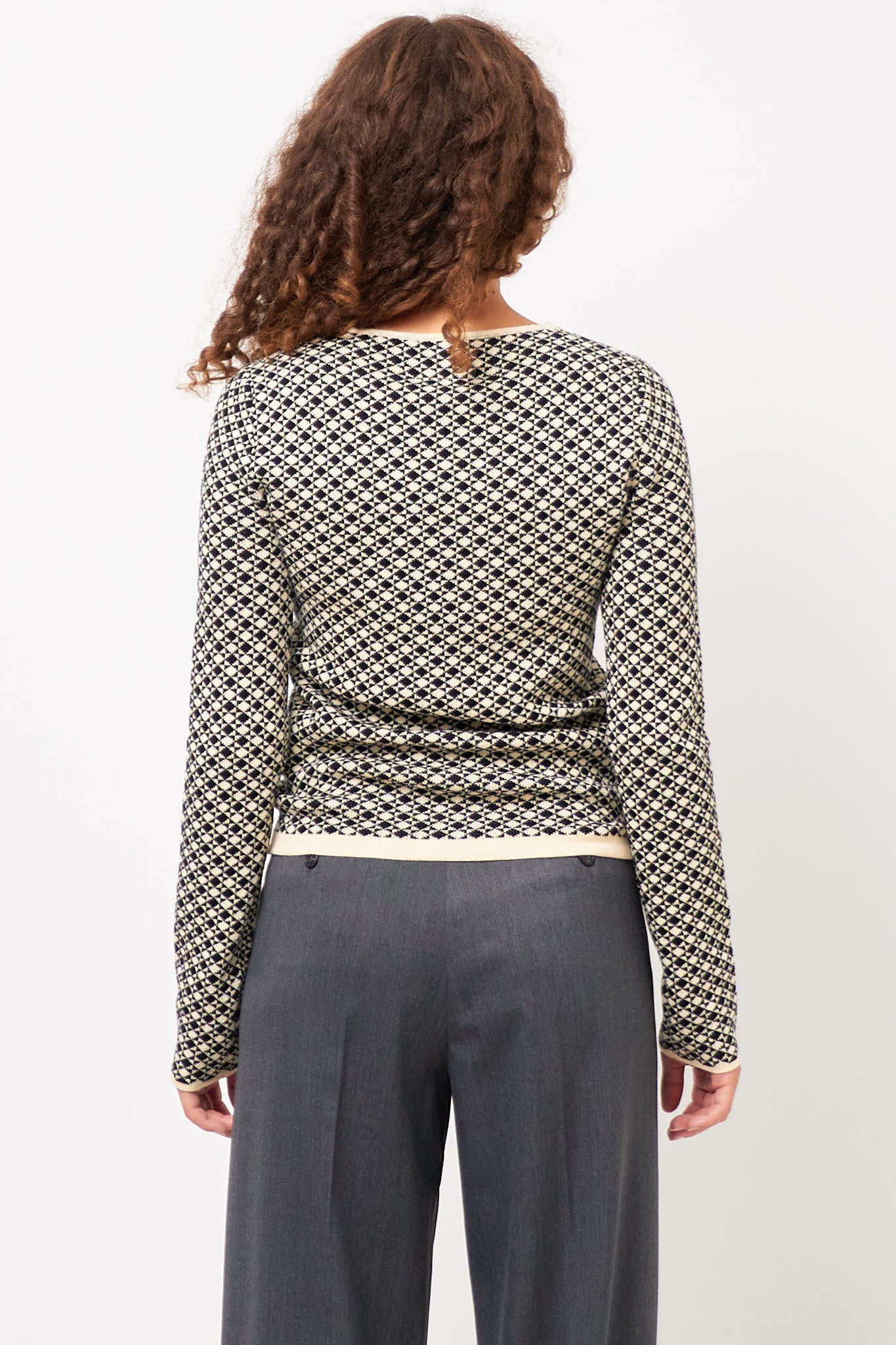 Check Crewneck Black/White