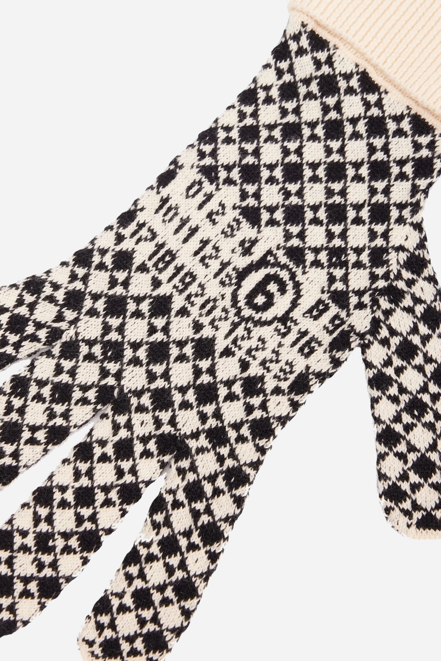 Check Gloves Black/White