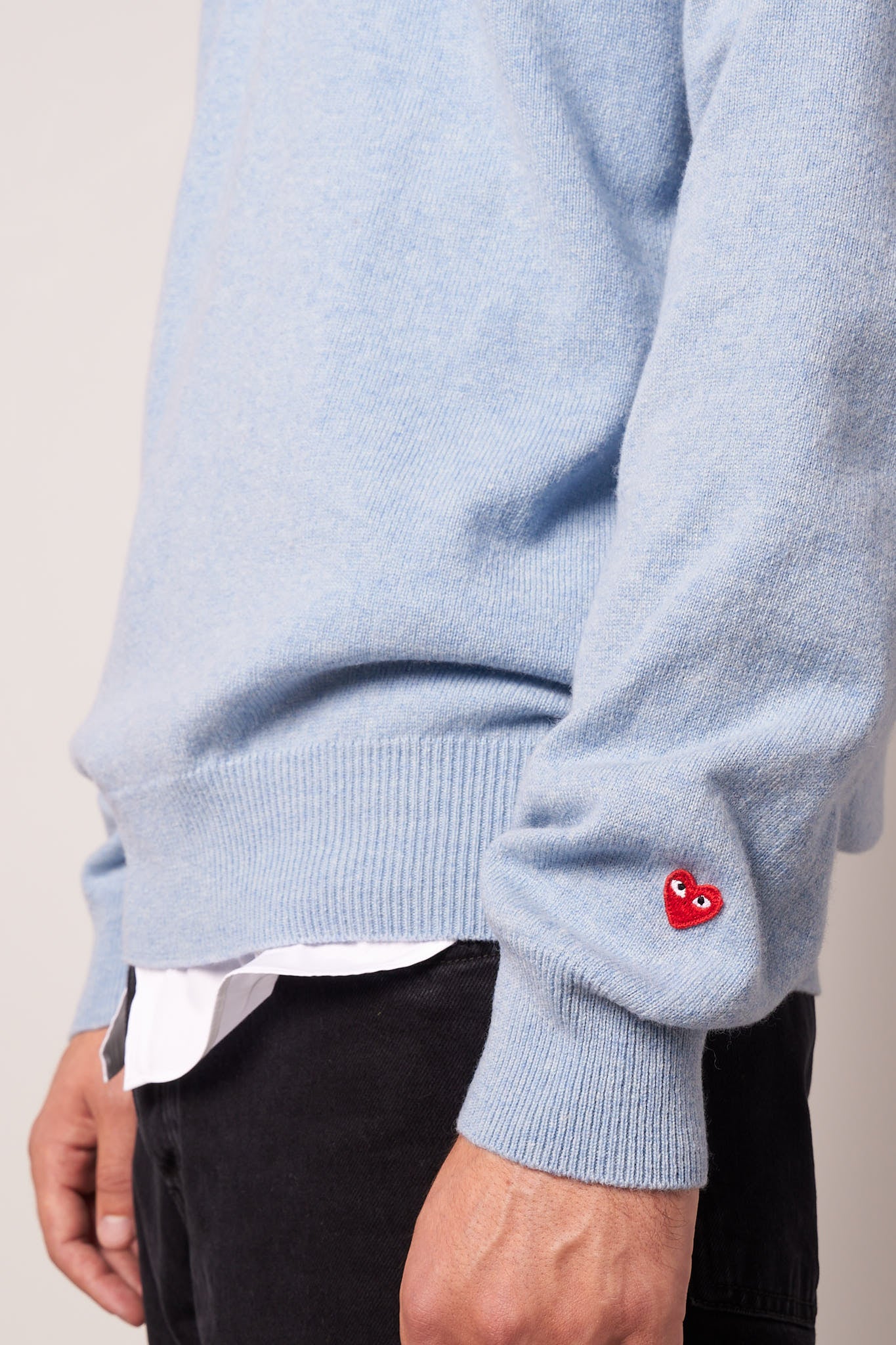 Lambswool V Neck Sweater Light Blue