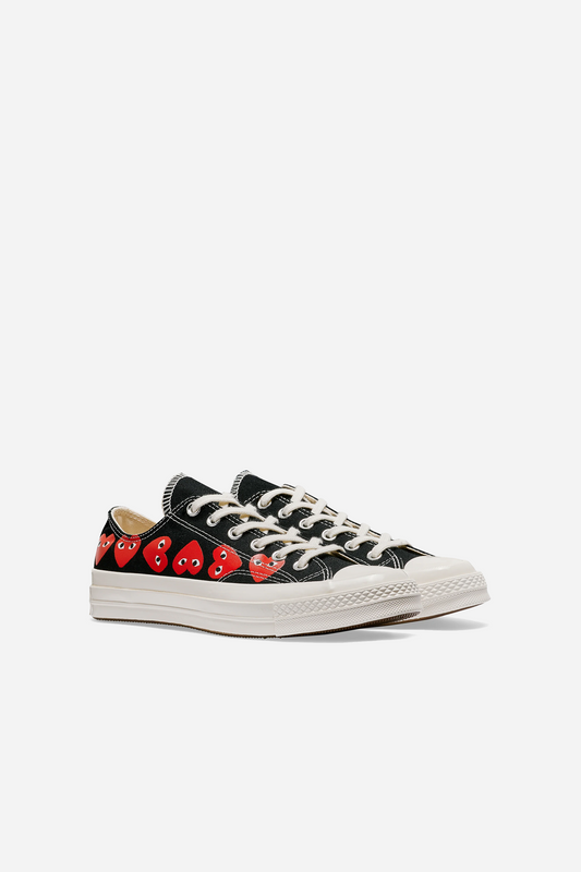 Multi Red Heart Chuck Taylor Low Black