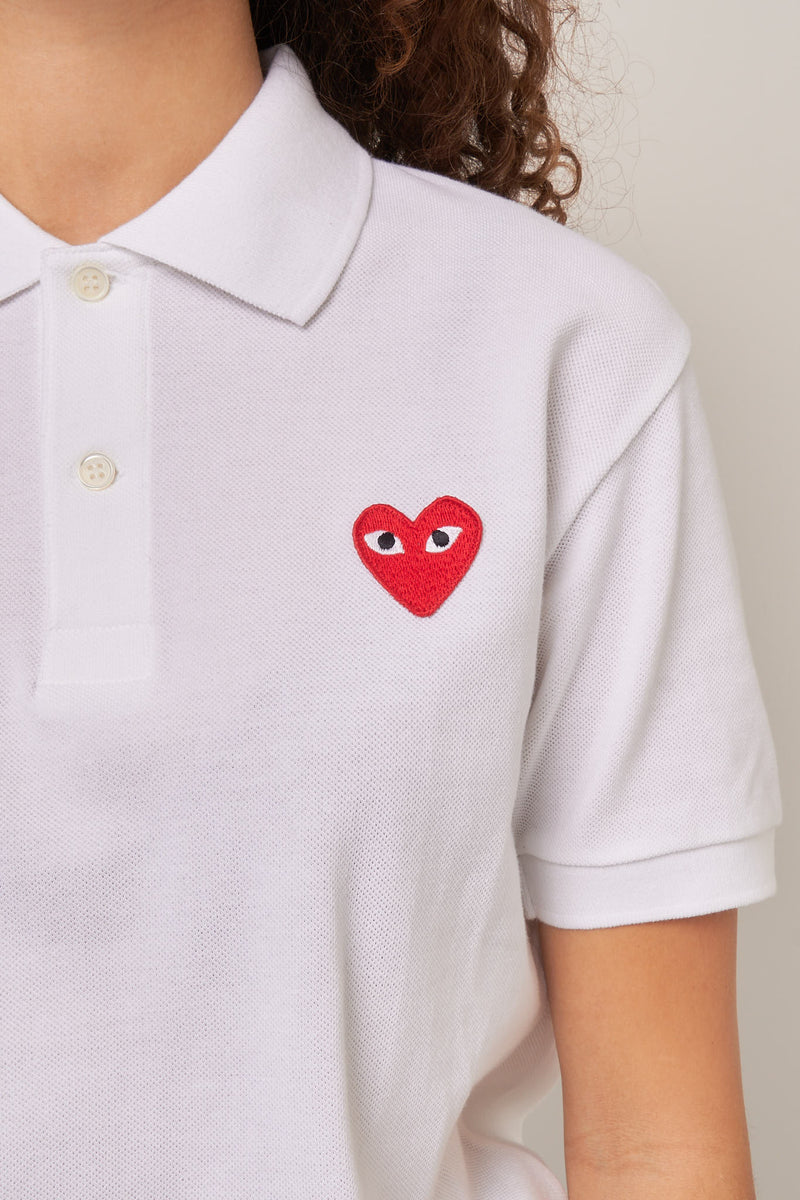 Red Heart Polo Shirt White