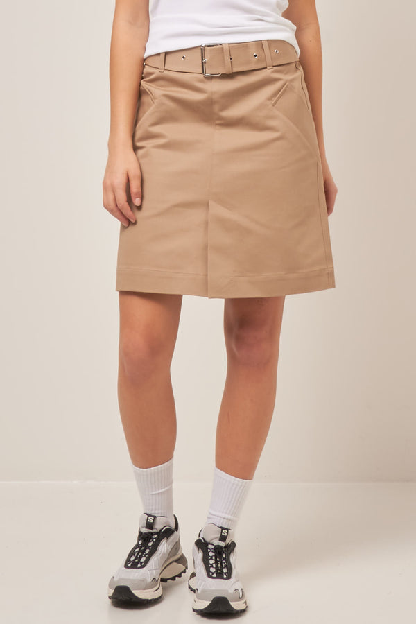 Cotton Trench Skirt Fawn