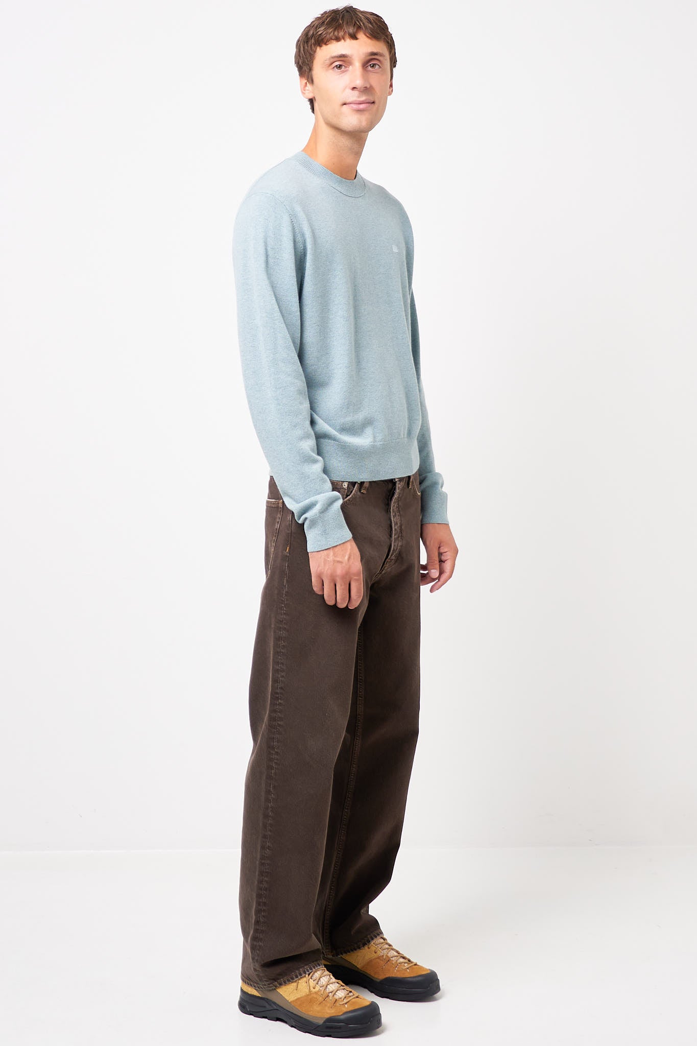 Crewneck Wool Jumper Dusty Blue