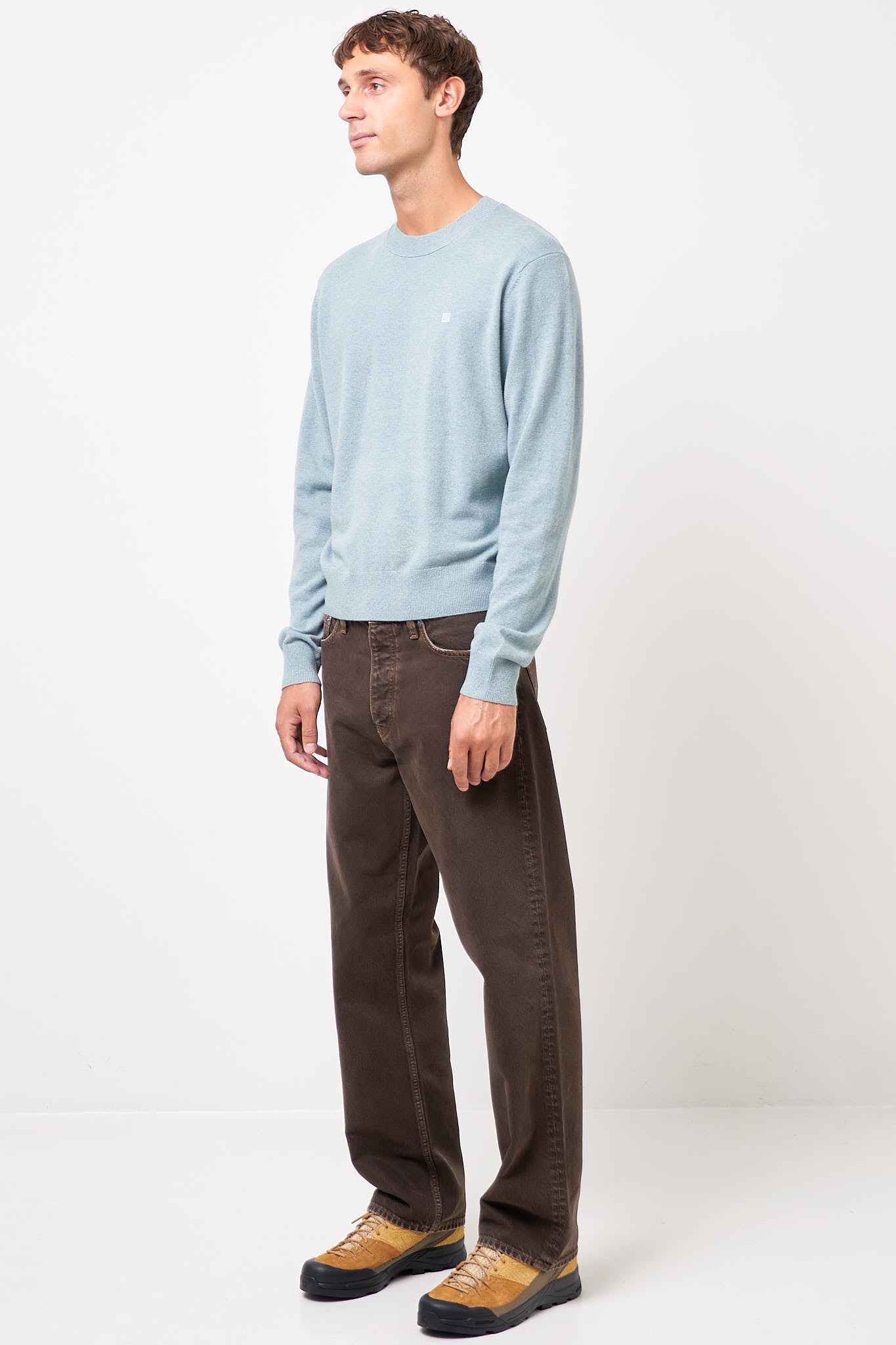 Crewneck Wool Jumper Dusty Blue