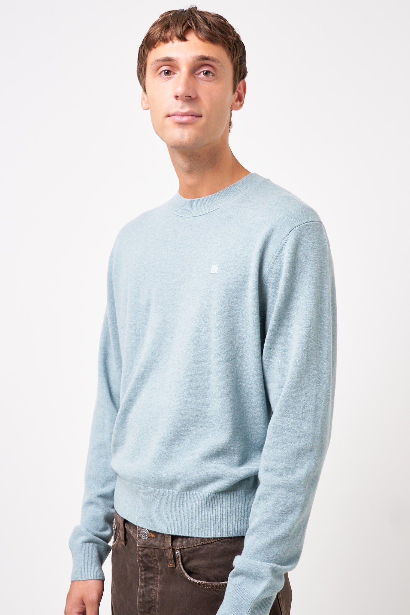 Crewneck Wool Jumper Dusty Blue