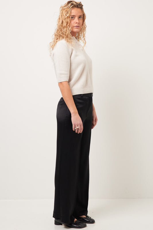 Cuff-Slit Trousers Black