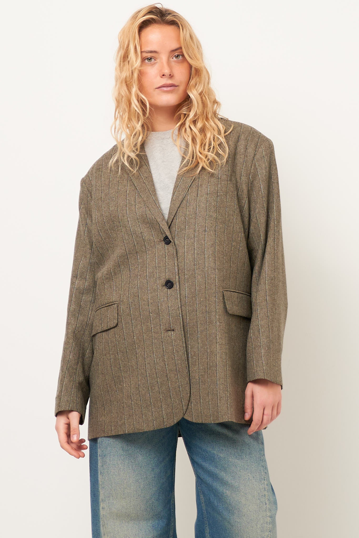 Dirow Blazer Taupe Stripes