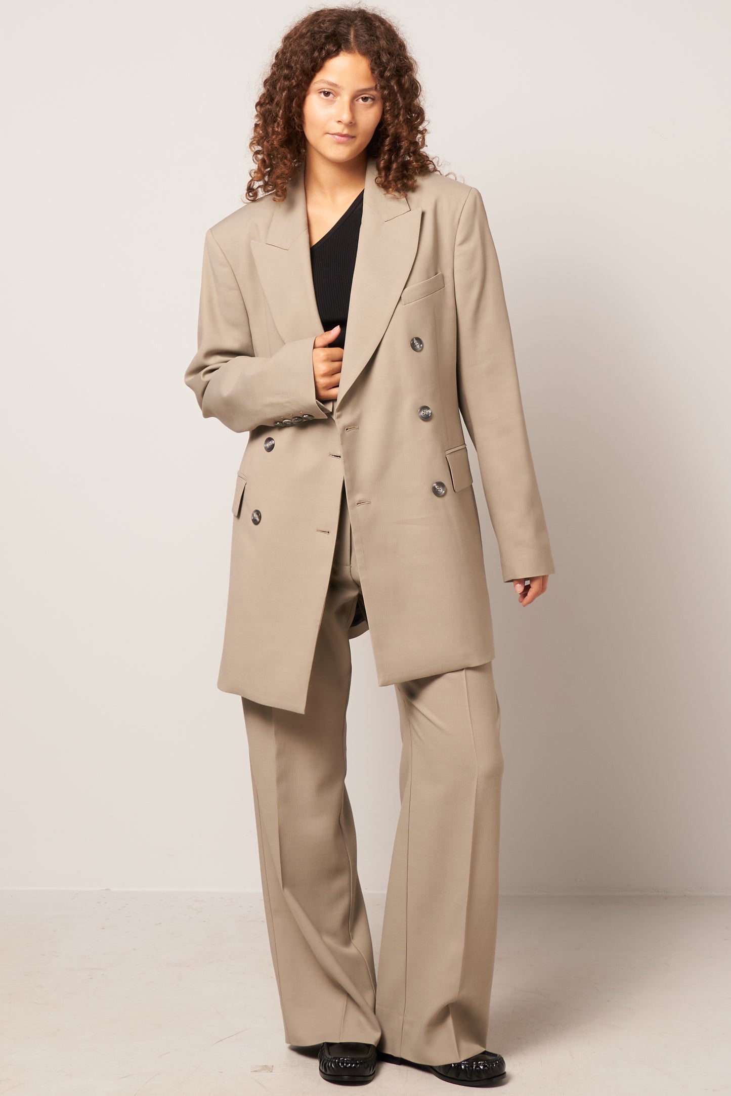 Double-Breasted Suit Jacket Dusty Grey