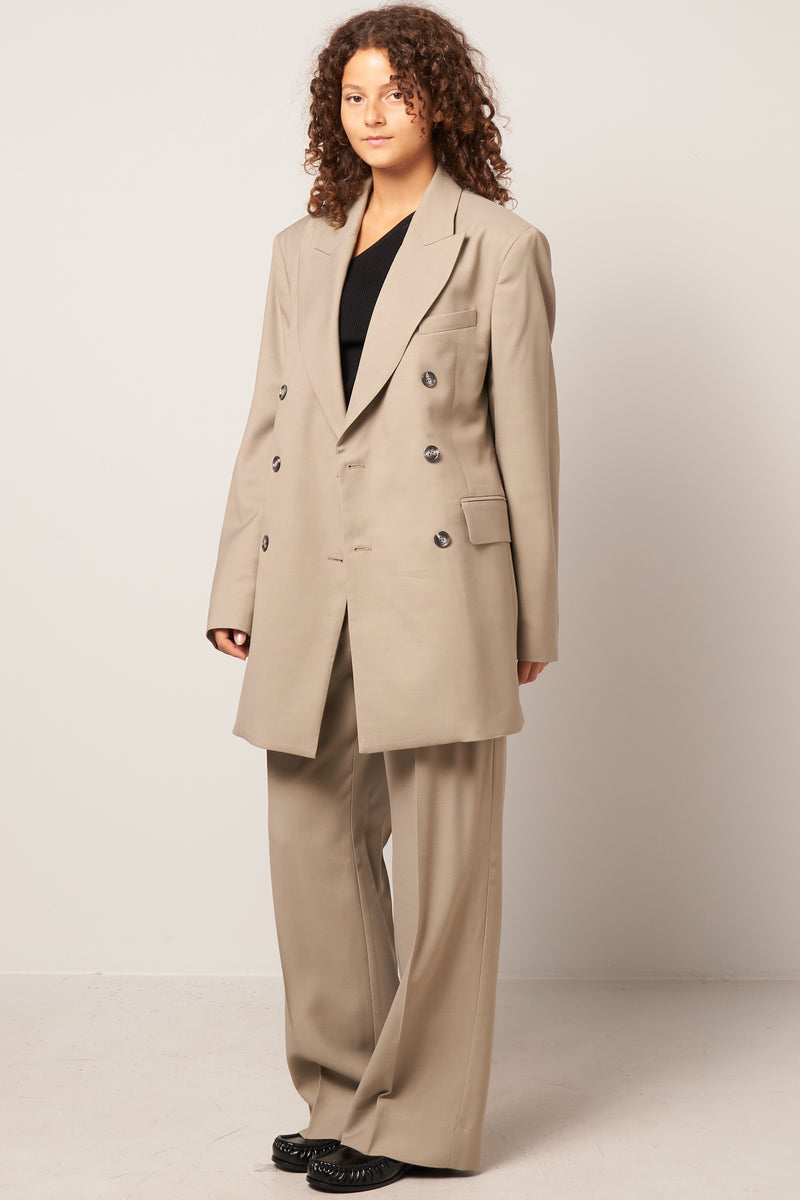 Double-Breasted Suit Jacket Dusty Grey