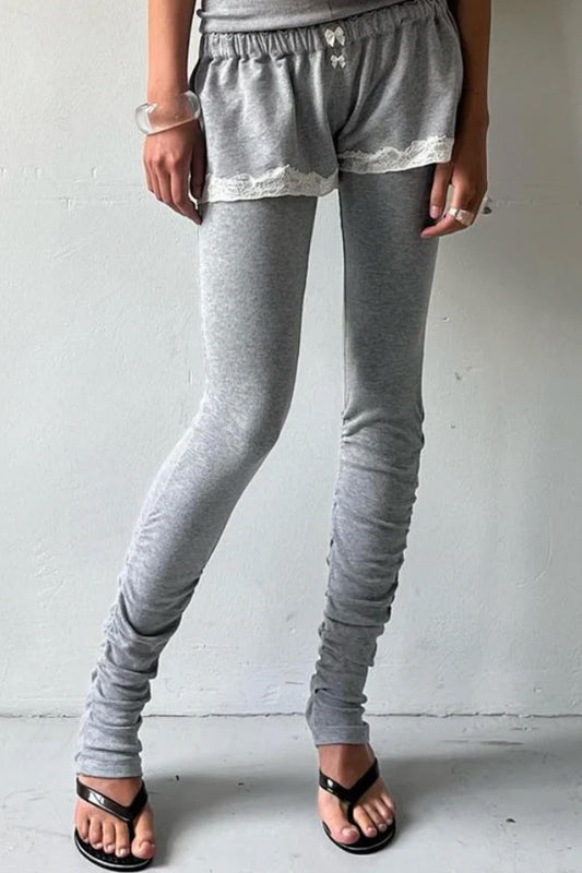 Drapped Leggings Light Grey Melange