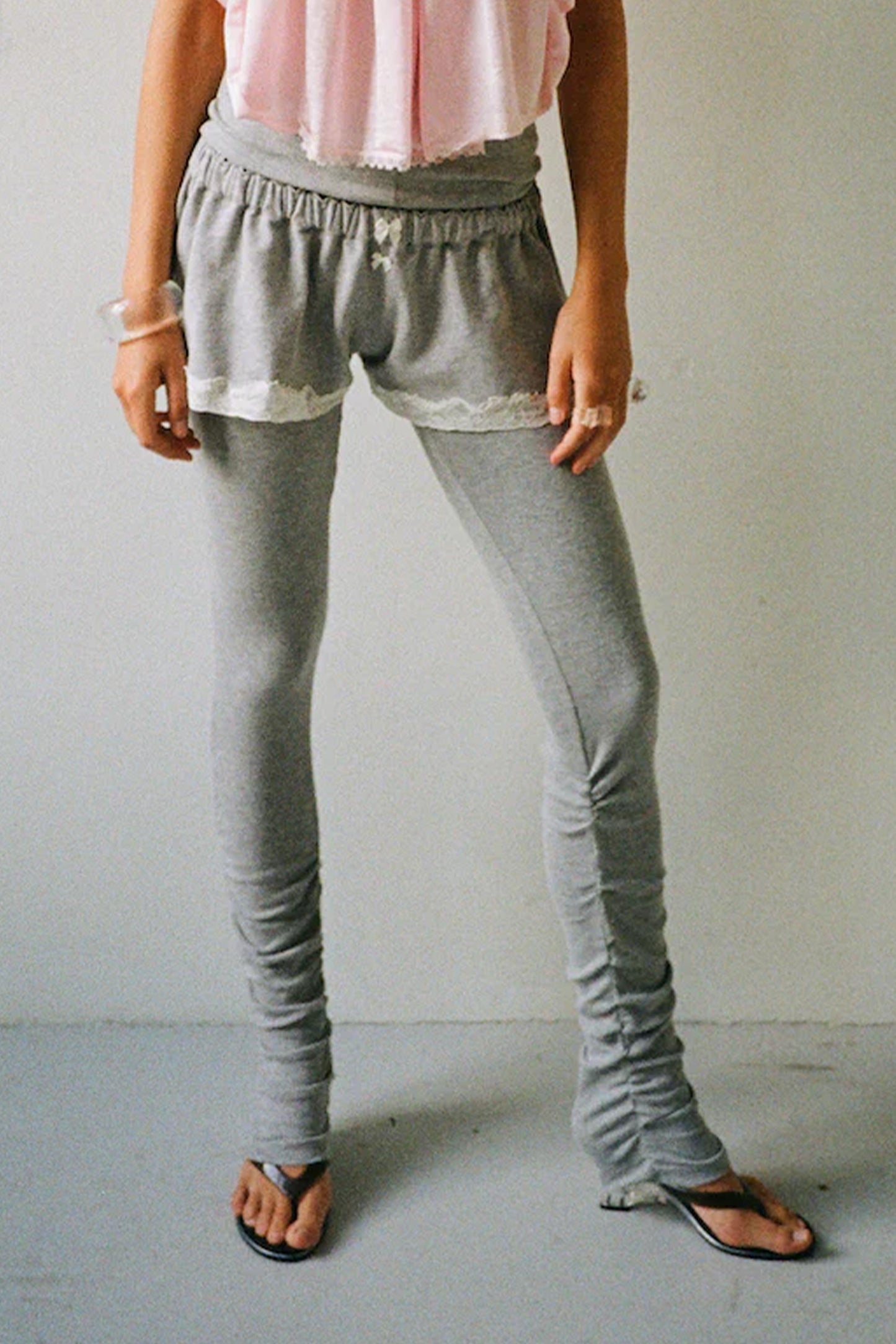 Drapped Leggings Light Grey Melange