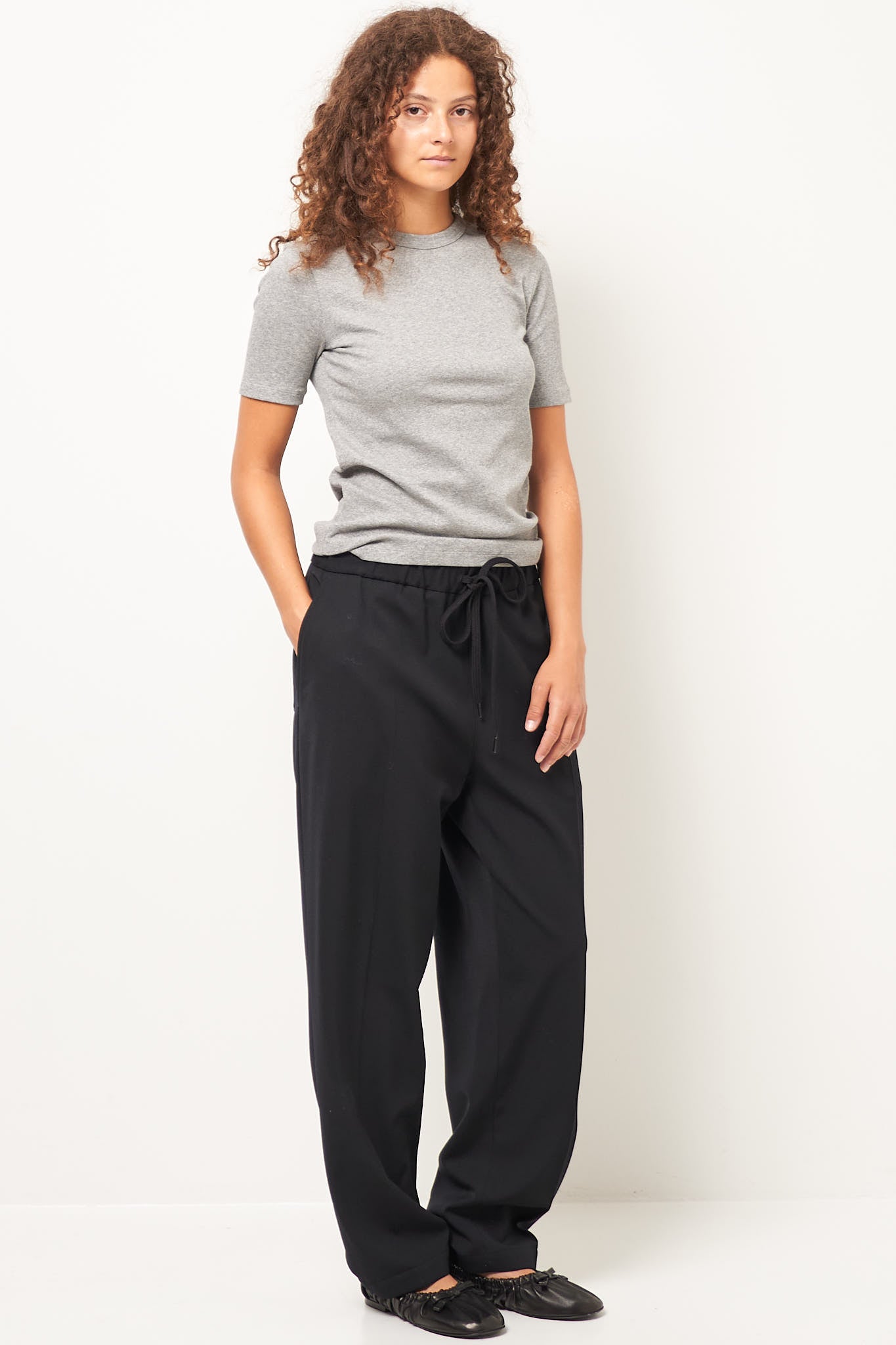 Drawstring Suit Trousers Black