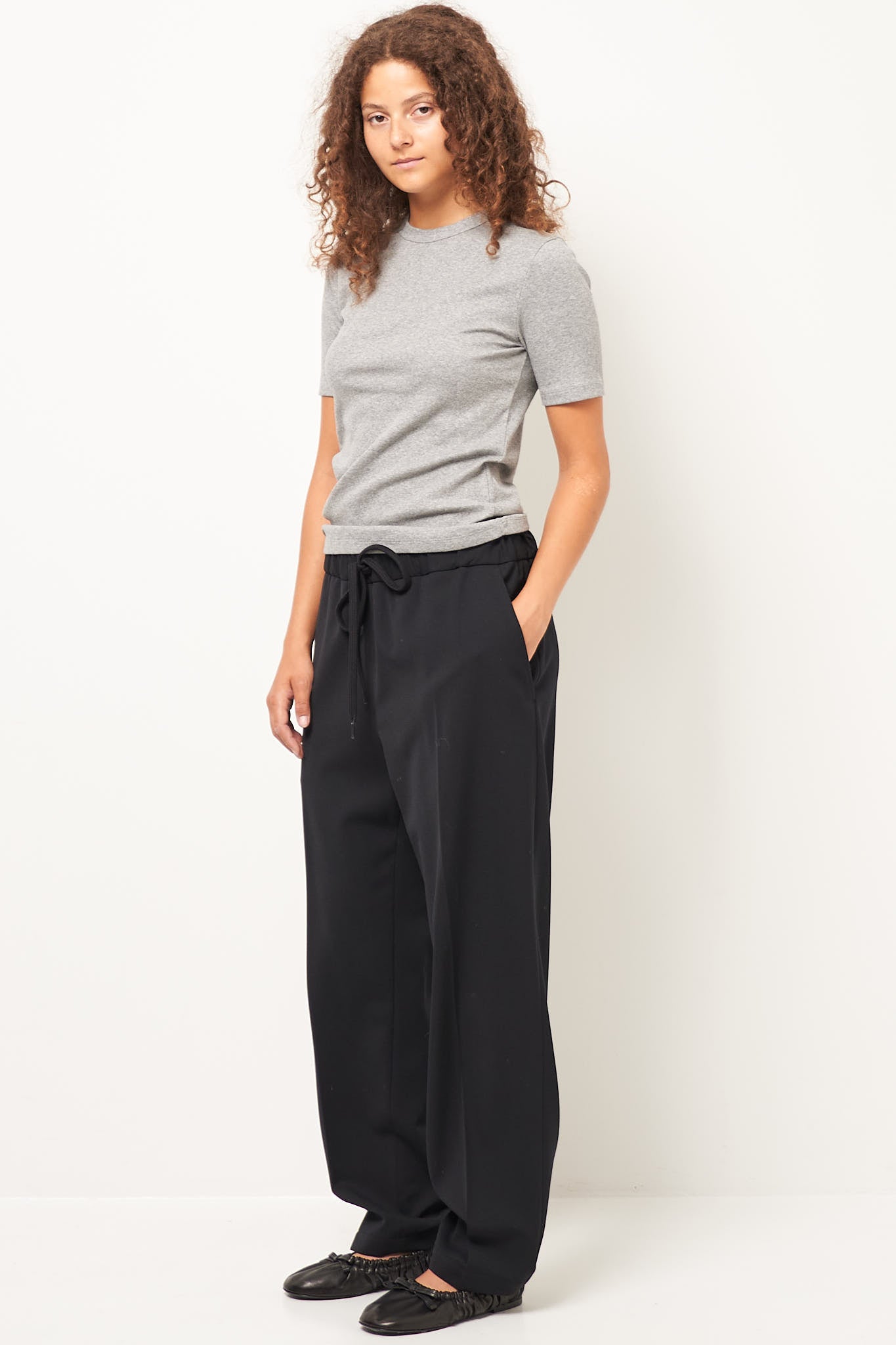 Drawstring Suit Trousers Black