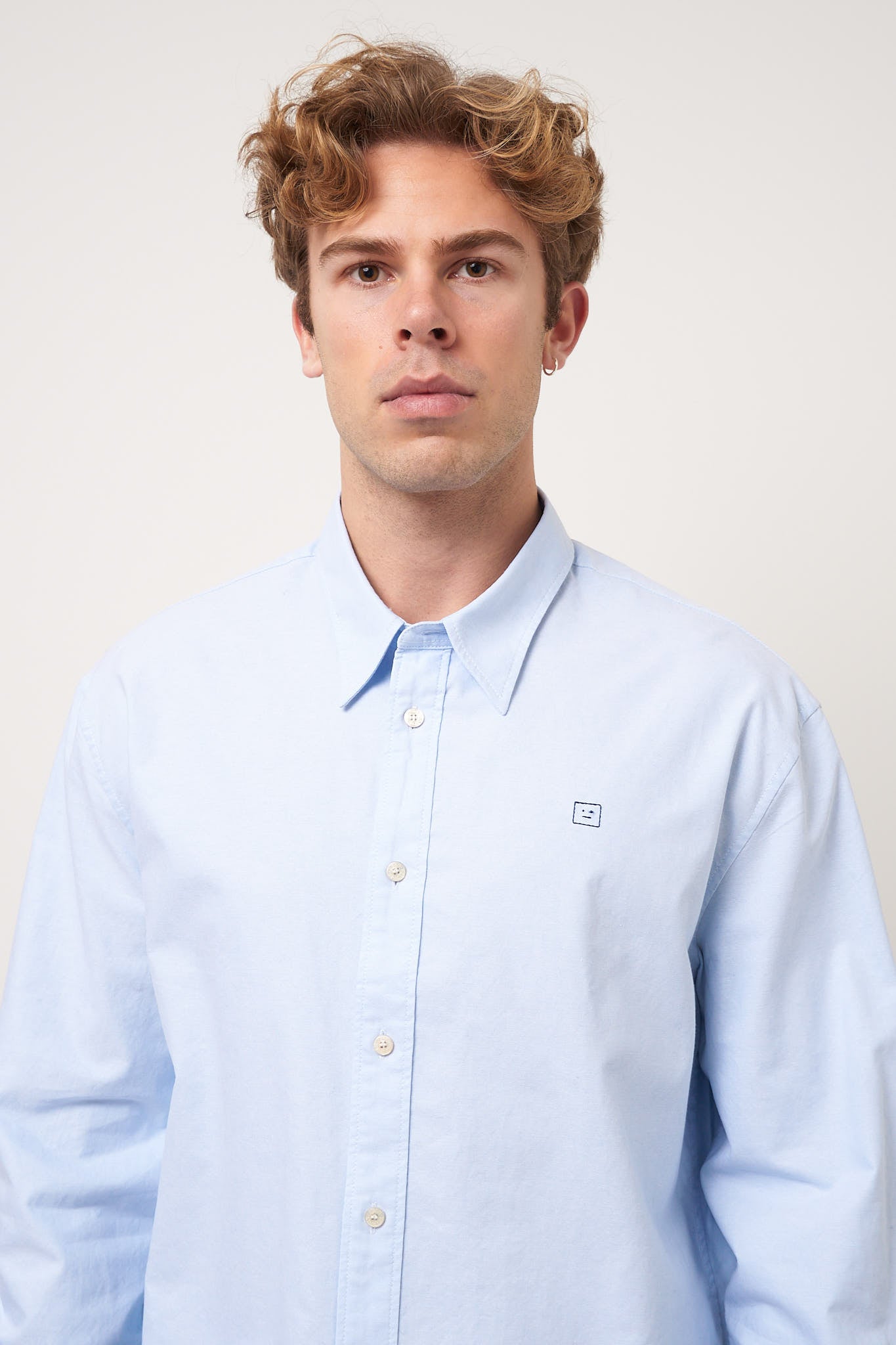 Face Mini Logo Shirt Light Blue